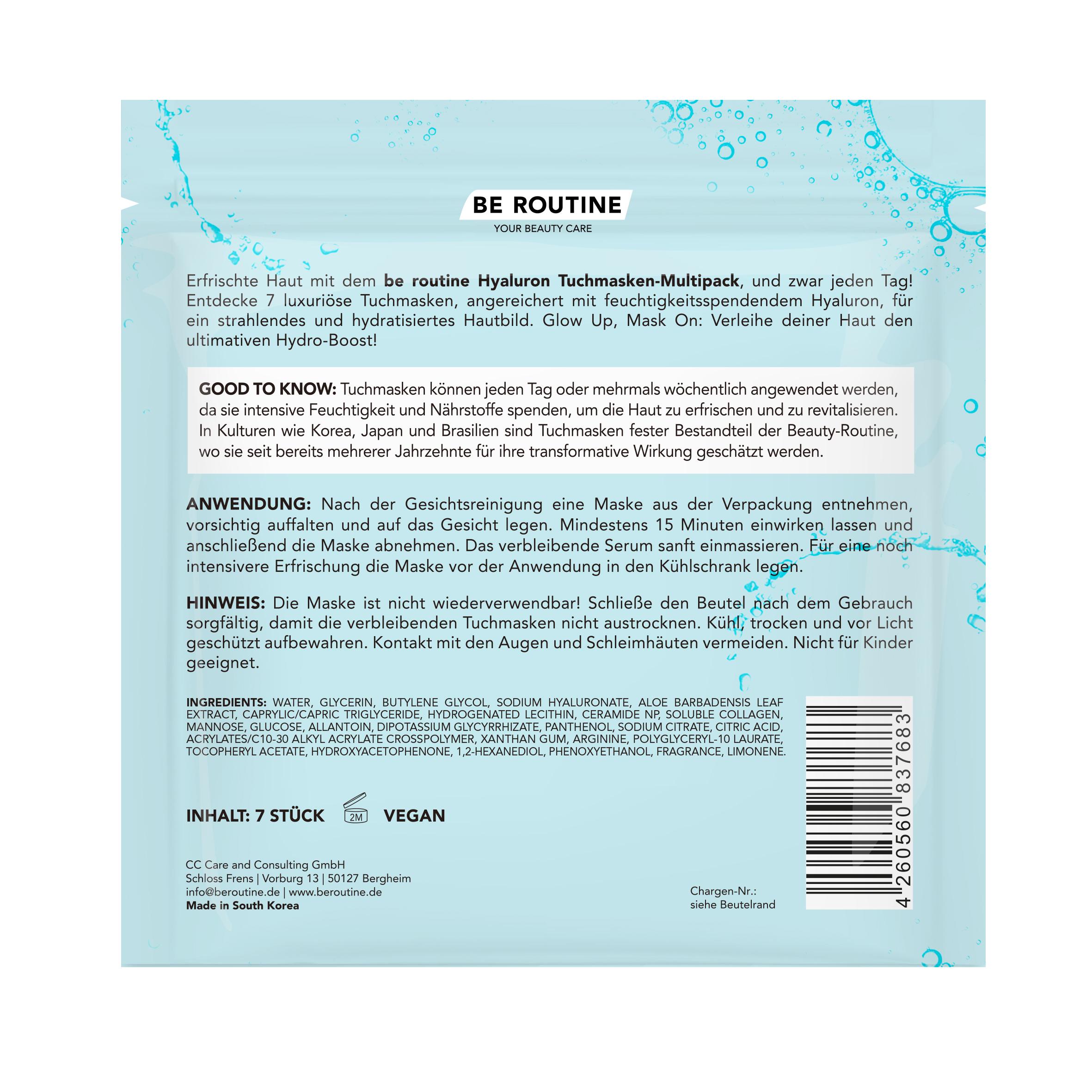 Produktbild be routine Tuchmasken Hyaluron 2 von 3