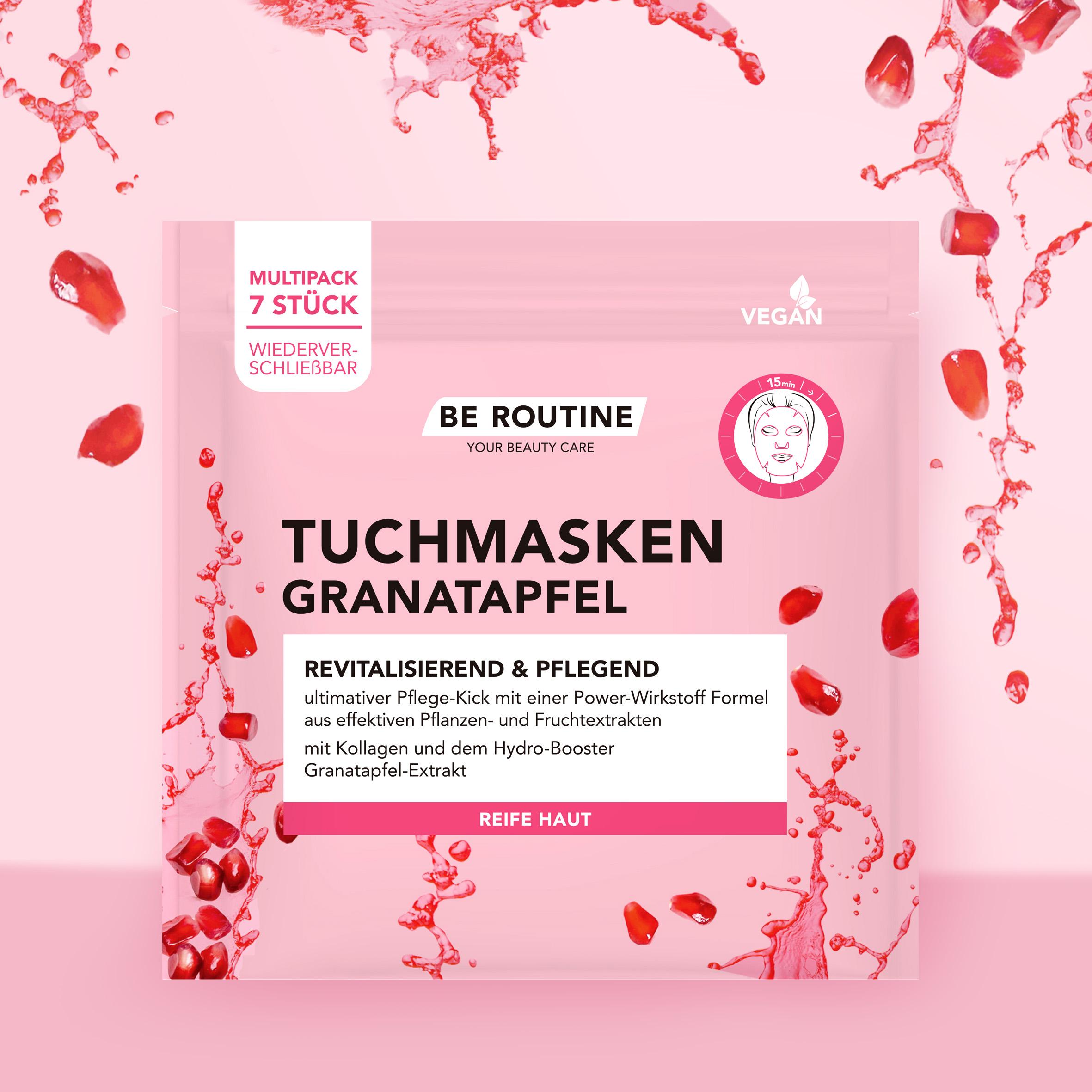 Produktbild be routine Tuchmasken Granatapfel 3 von 3