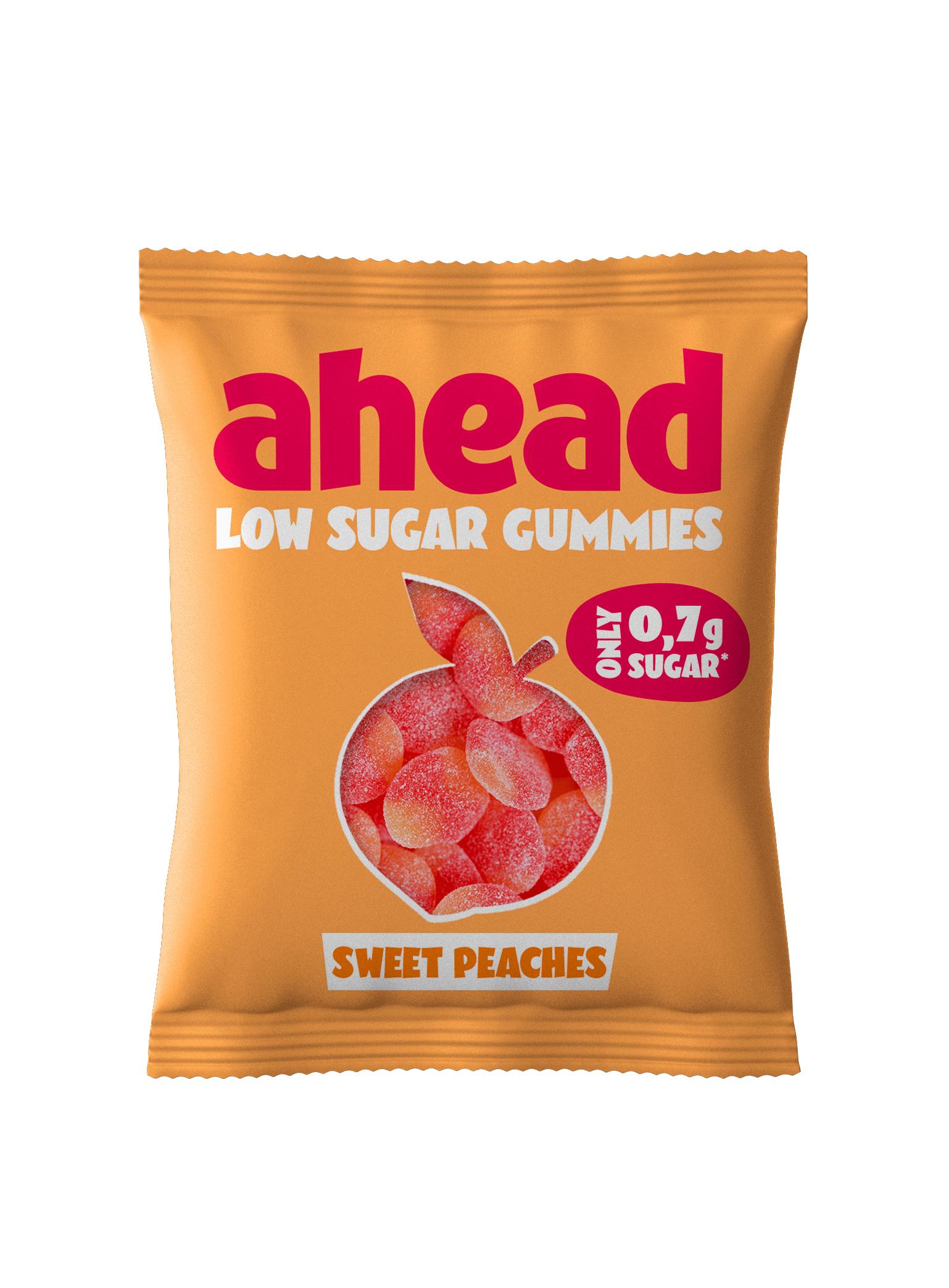 AHEAD Juicy Peaches Gummies Low Sugar