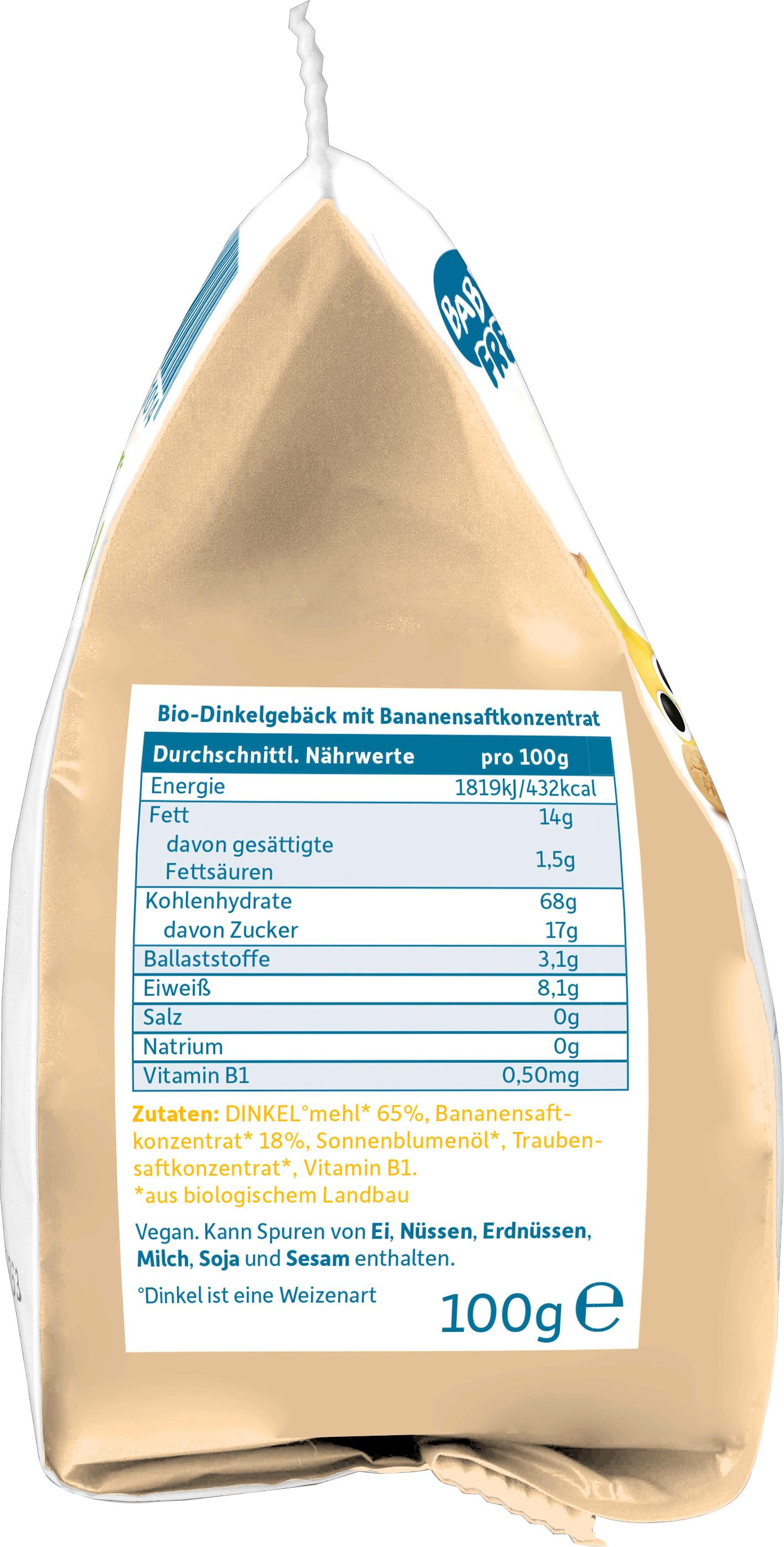 Produktbild Freche Freunde Bio Babykekse Dinkel&Banane 7 von 11