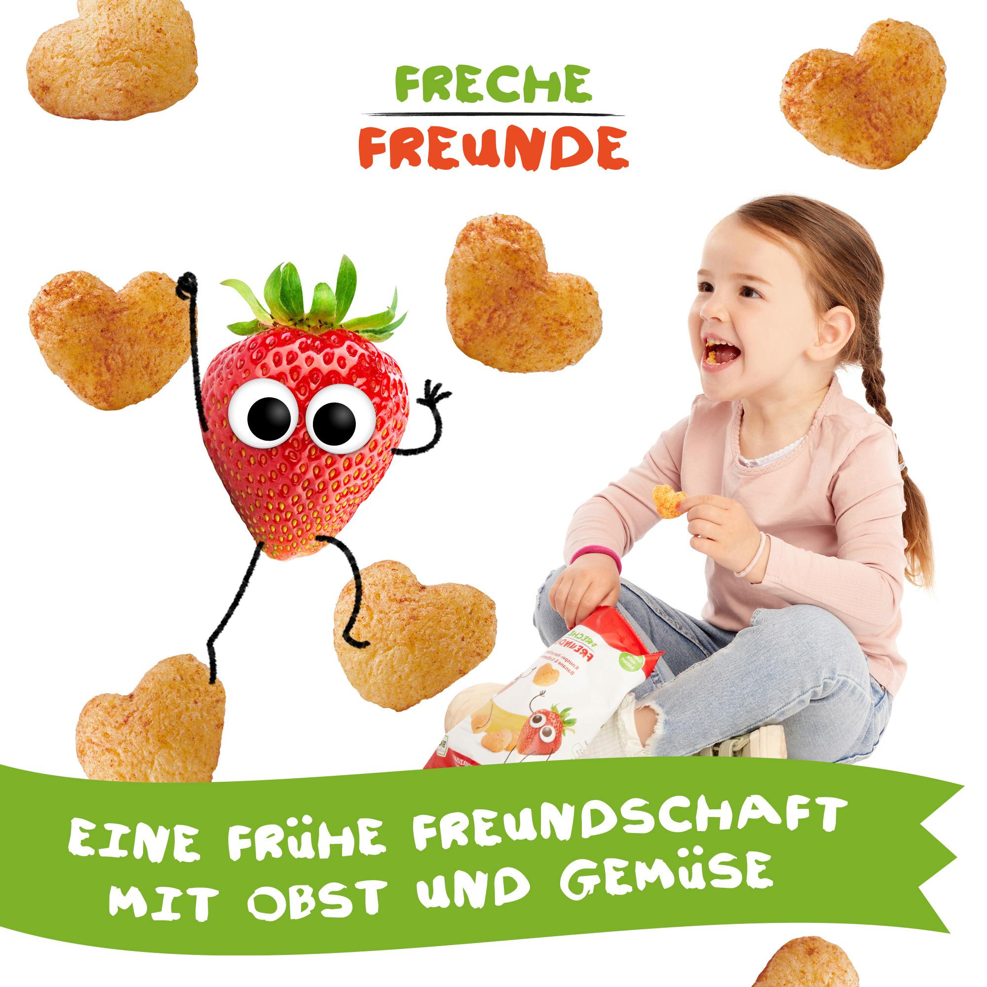 Produktbild Freche Freunde Bio Knusper-Herzchen Banane&Erdbeere 9 von 10