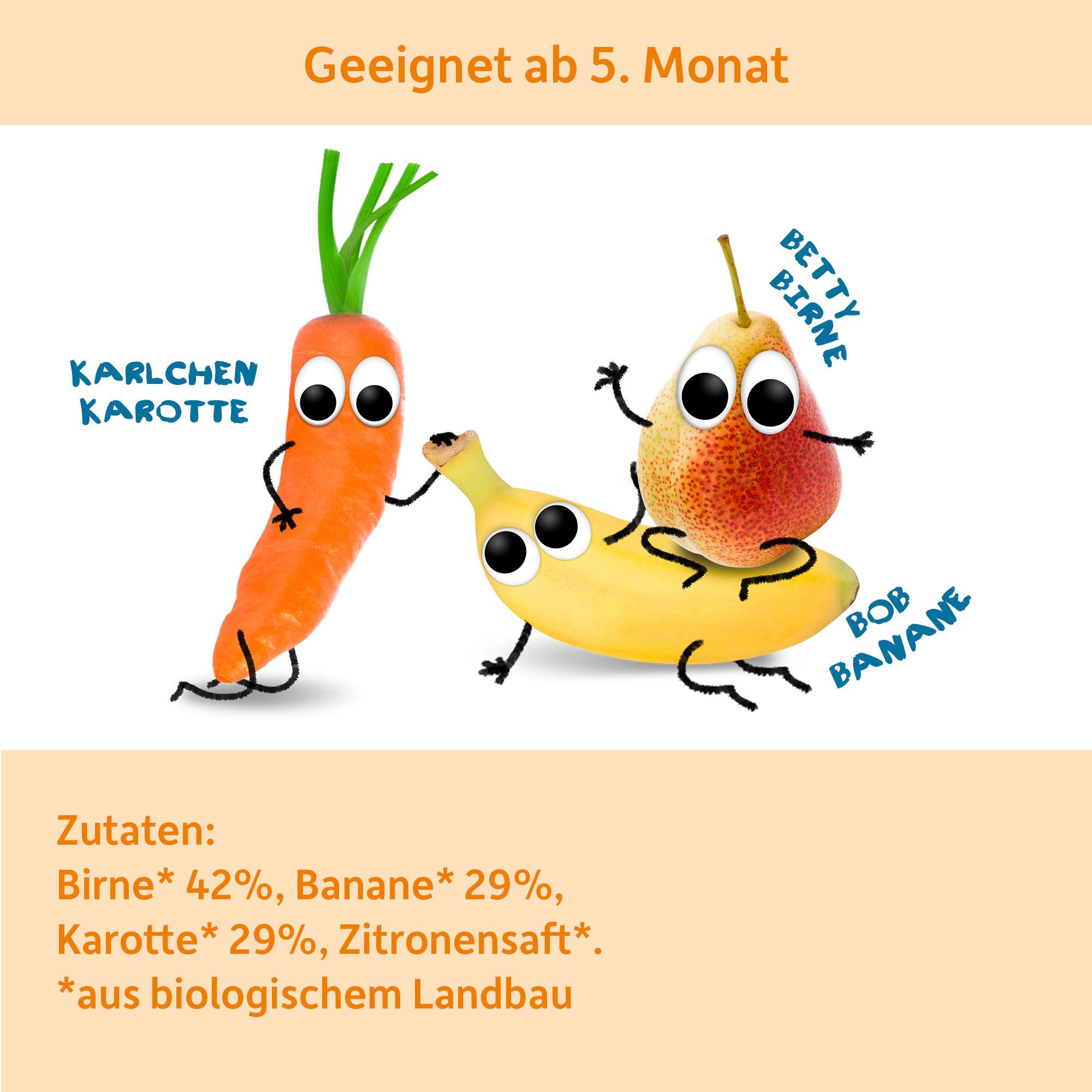 Produktbild Freche Freunde Bio Gläschen Birne, Banane&Karotte 13 von 13