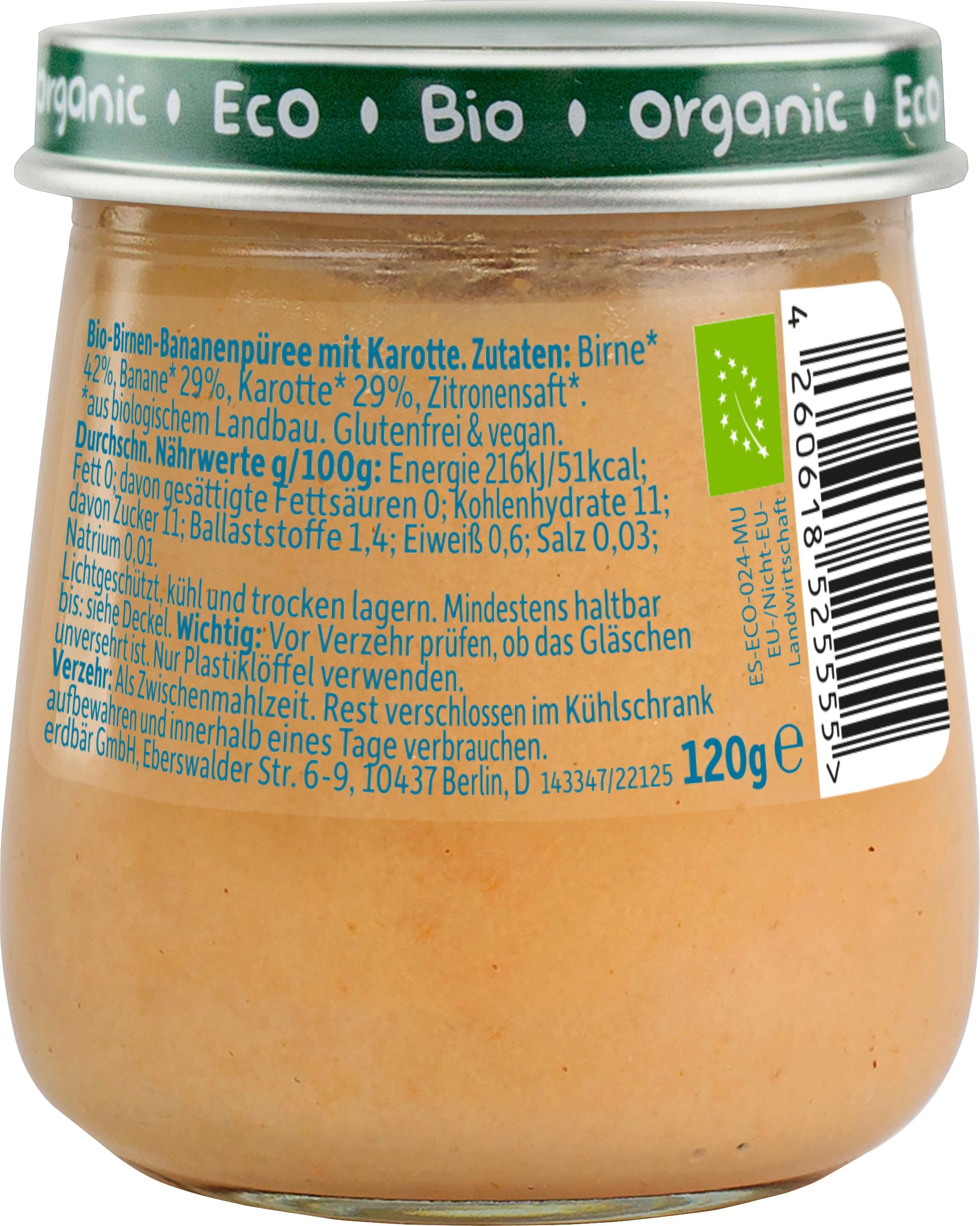 Produktbild Freche Freunde Bio Gläschen Birne, Banane&Karotte 3 von 13