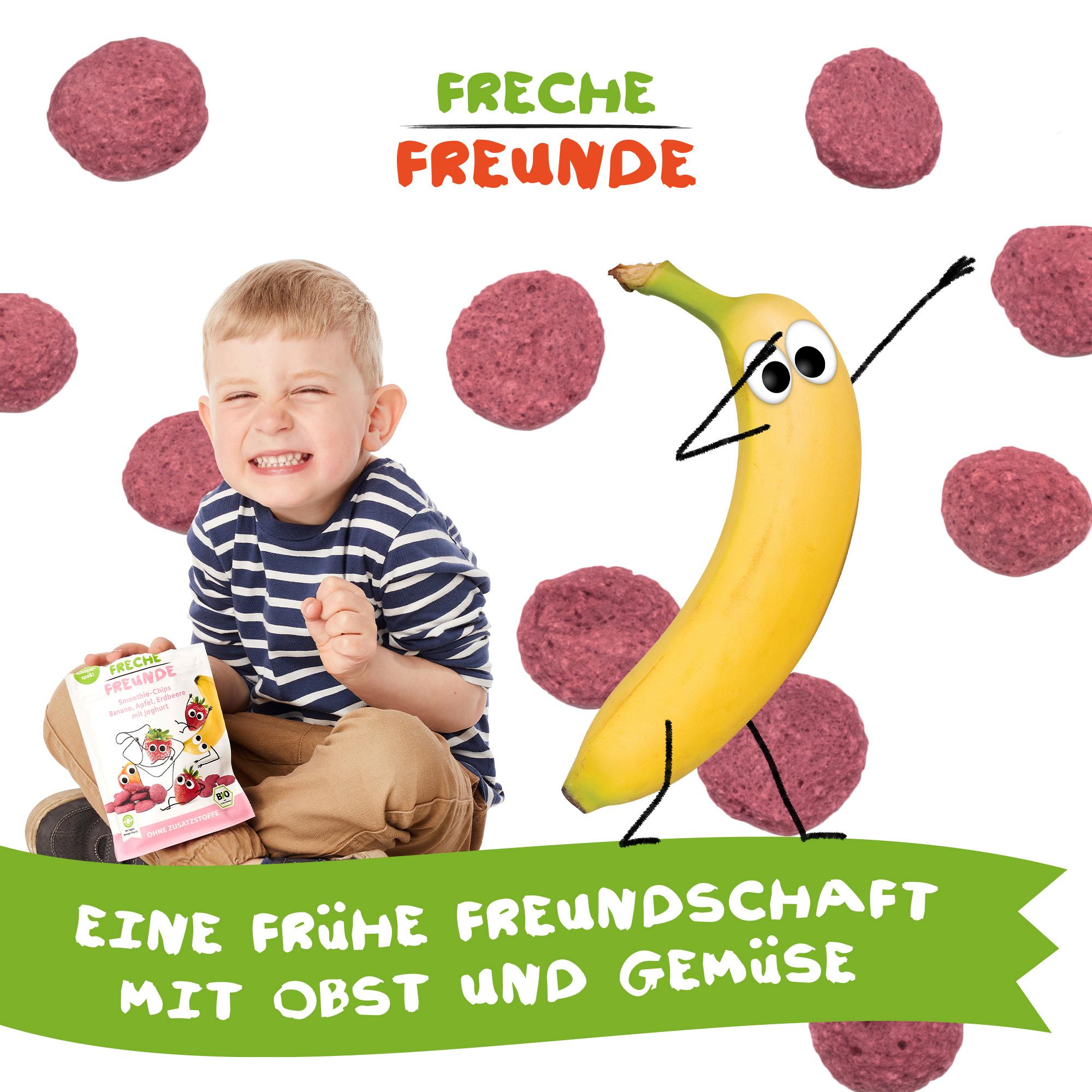 Produktbild Freche Freunde Bio Smoothie-Chips Banane, Apfel, Erdbeere mit Joghurt 4 von 9
