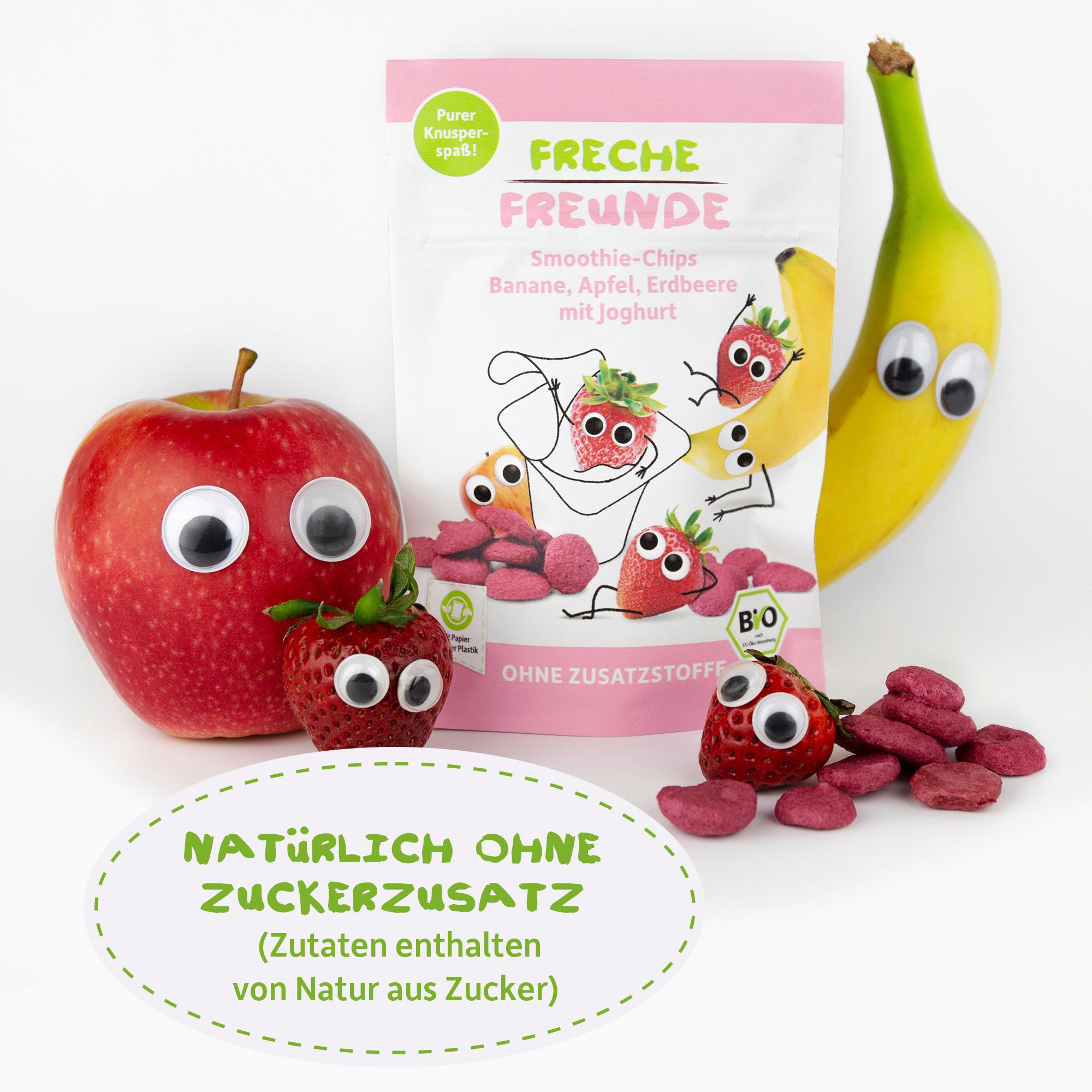 Produktbild Freche Freunde Bio Smoothie-Chips Banane, Apfel, Erdbeere mit Joghurt 9 von 9