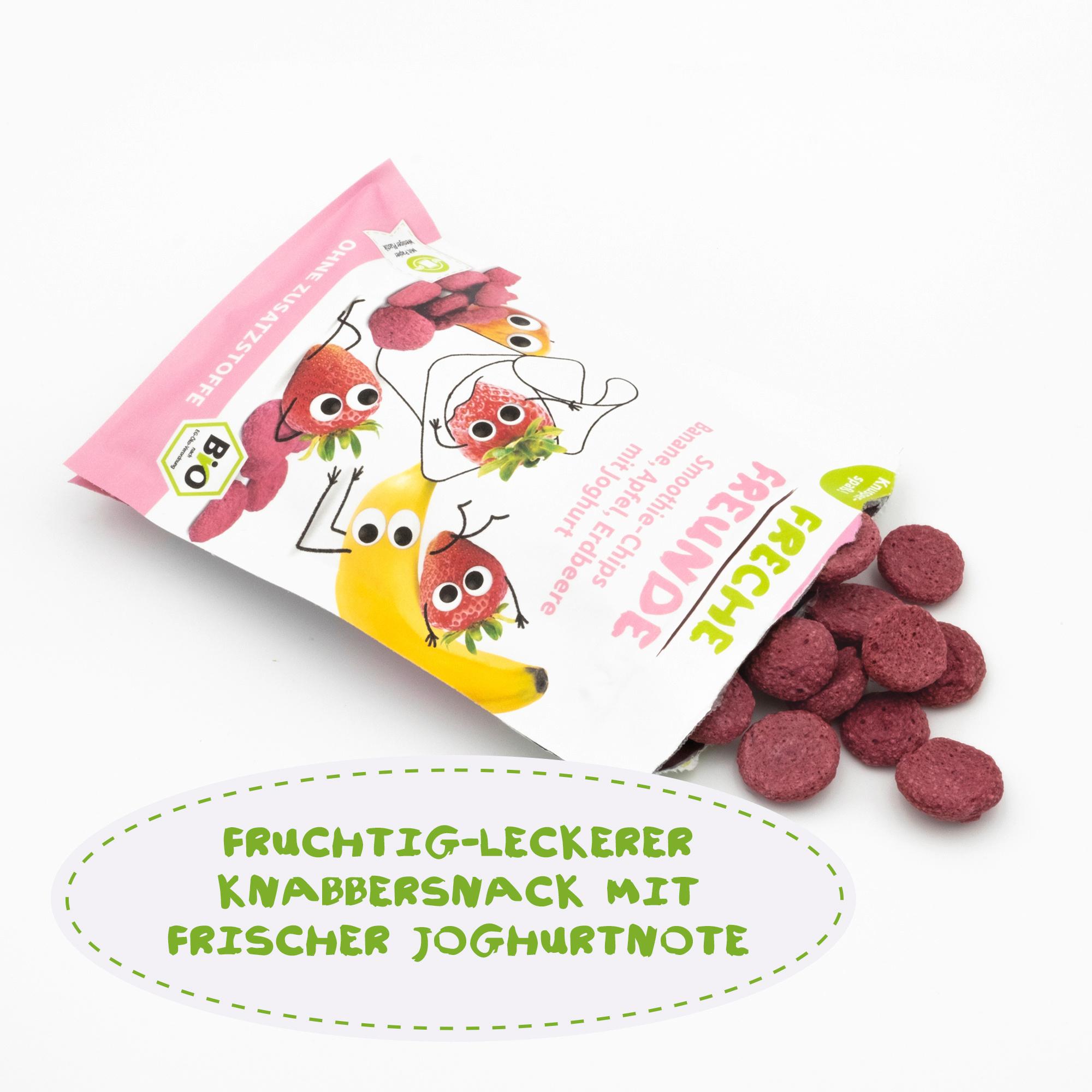 Produktbild Freche Freunde Bio Smoothie-Chips Banane, Apfel, Erdbeere mit Joghurt 5 von 9