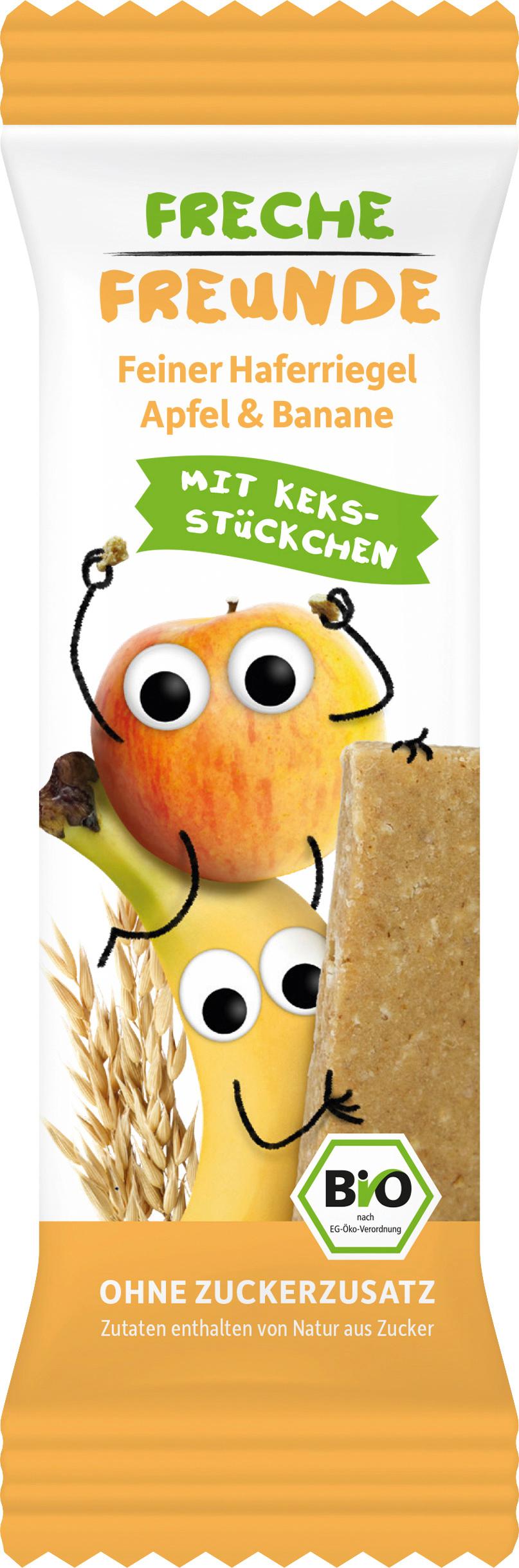 Produktbild Freche Freunde Bio Feiner Haferriegel Apfel&Banane mit Keksstückchen 9 von 12