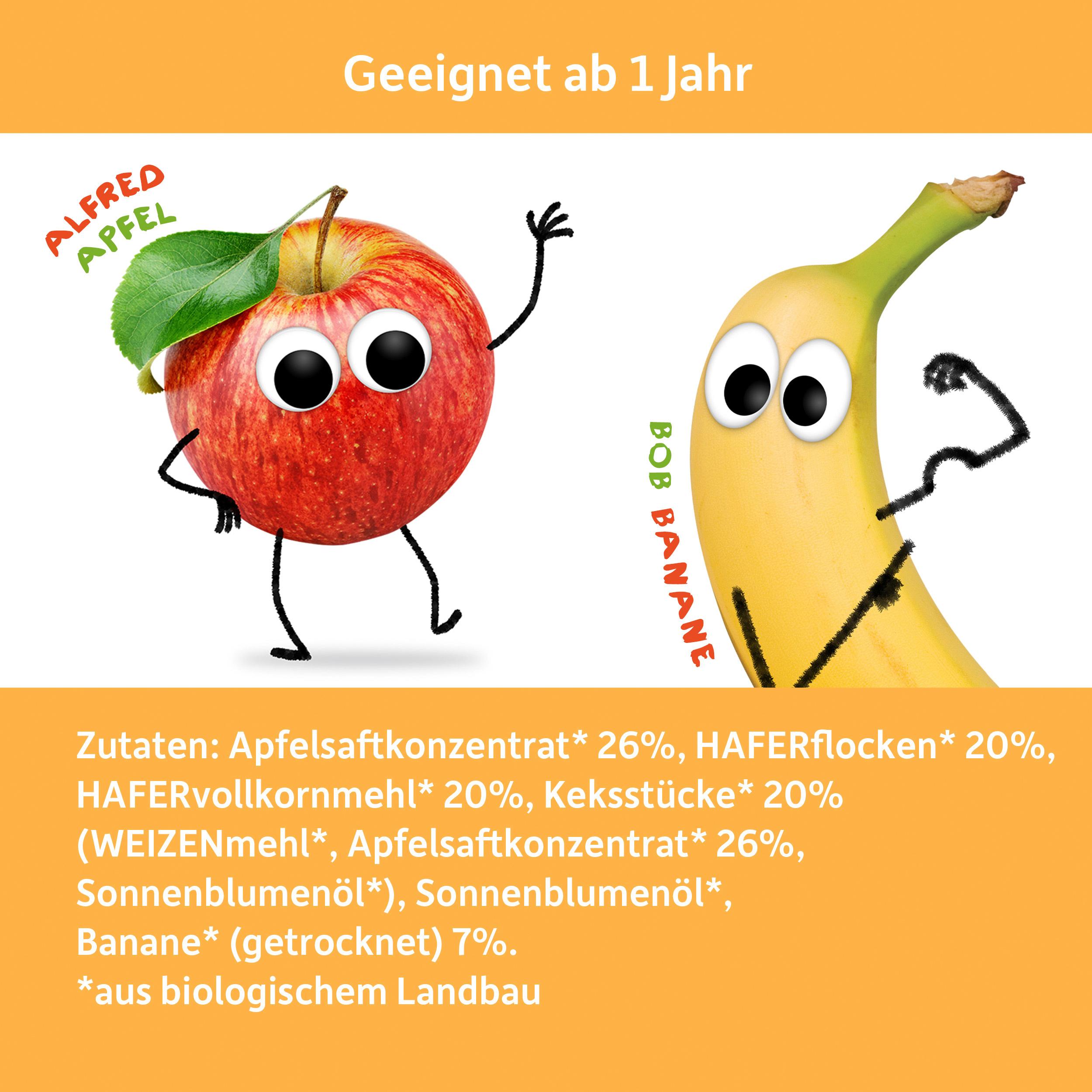 Produktbild Freche Freunde Bio Feiner Haferriegel Apfel&Banane mit Keksstückchen 5 von 12