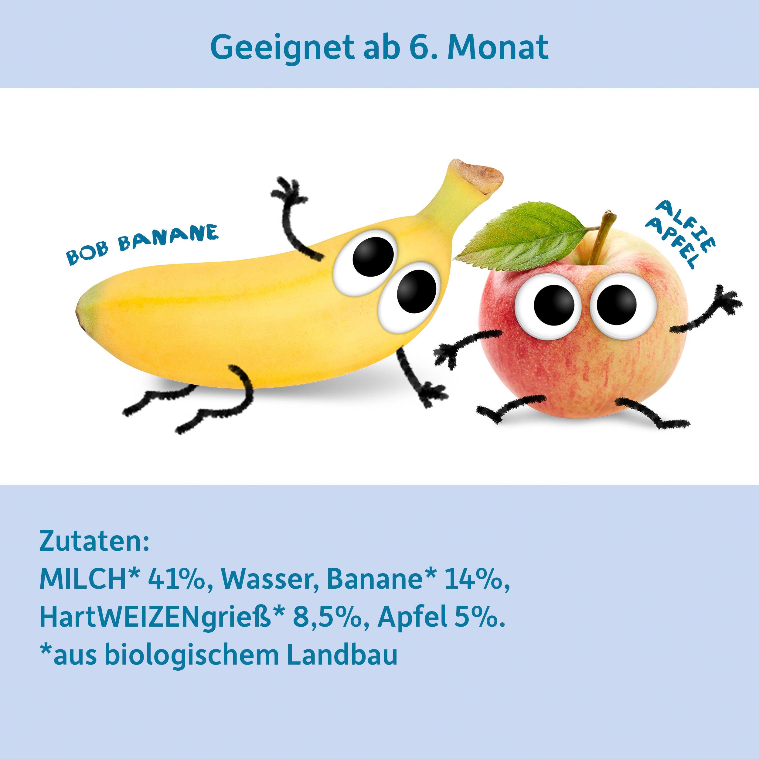 Produktbild Freche Freunde Bio Gläschen Abendbrei Banane, Apfel mit Grieß 6 von 10