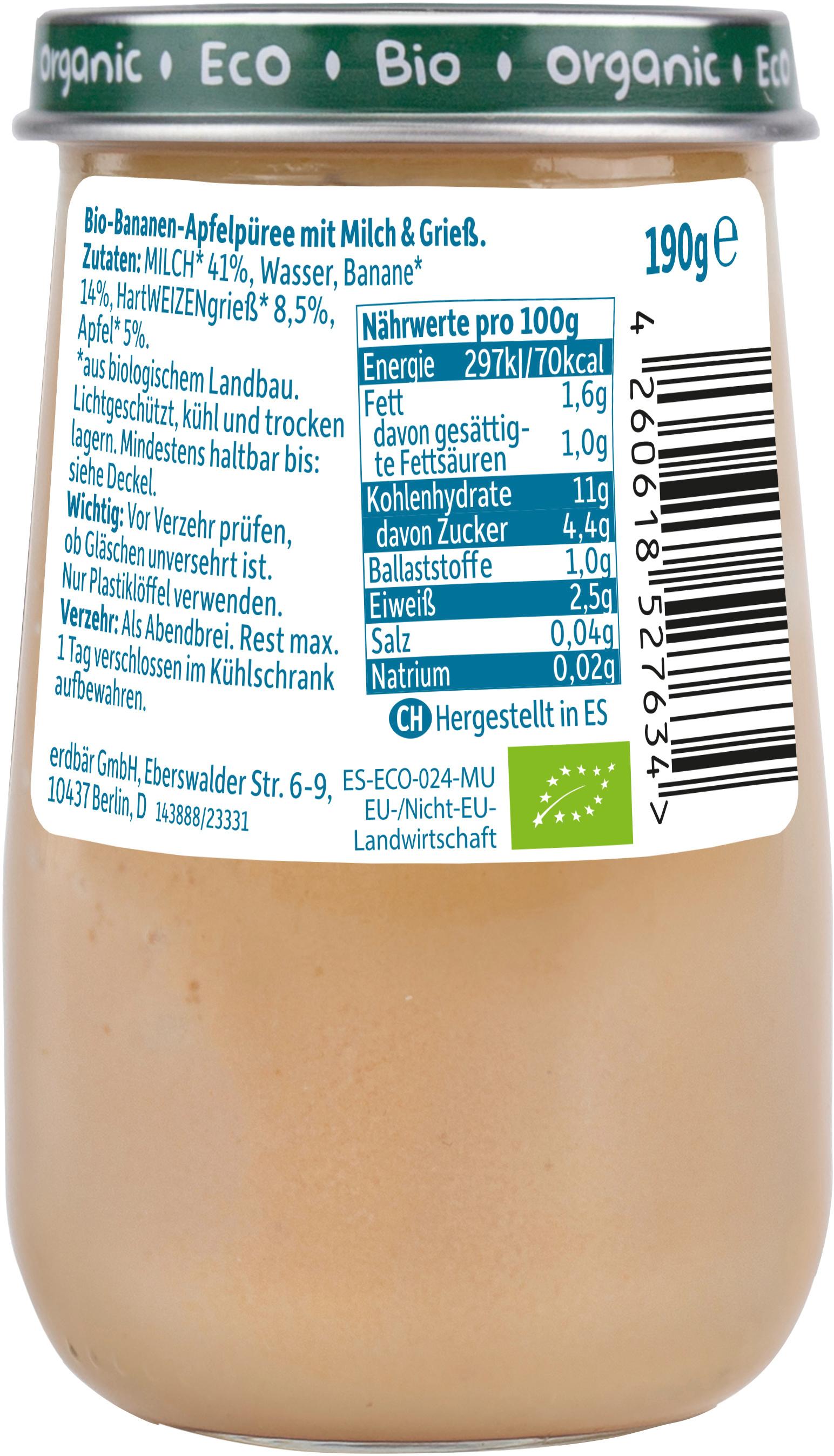 Produktbild Freche Freunde Bio Gläschen Abendbrei Banane, Apfel mit Grieß 3 von 10