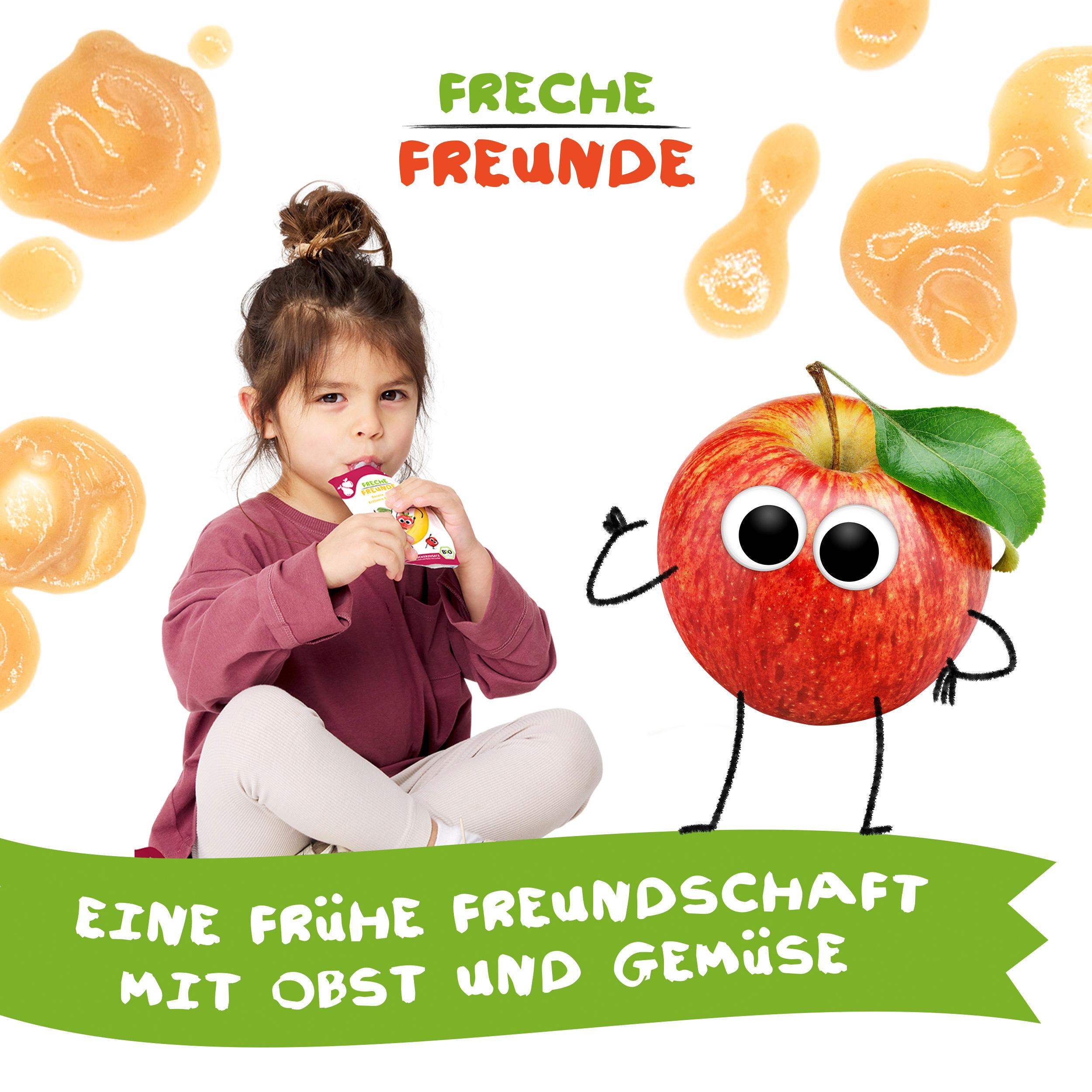 Produktbild Freche Freunde Fruchtpüree Quetschie Banane, Apfel, Erdbeere&Himbeere 8 von 11