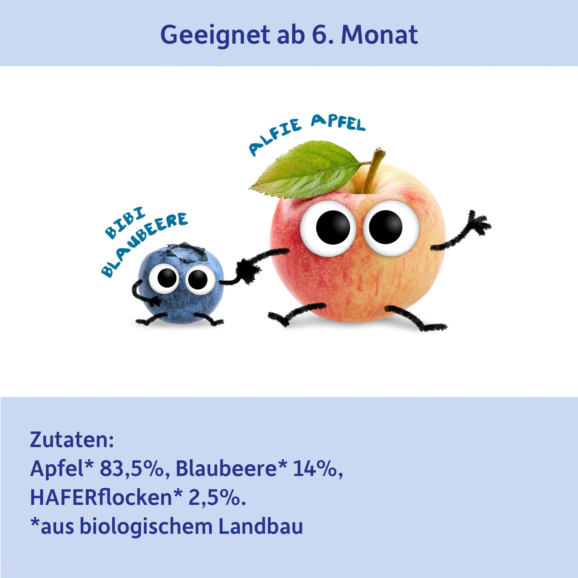 Produktbild Freche Freunde Bio Gläschen Abendbrei Apfel, Blaubeere mit Hafer 3 von 10