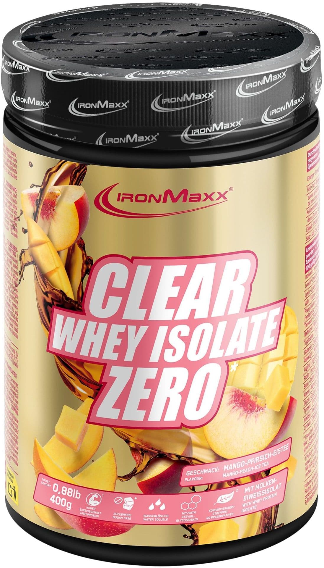 IronMaxx® Clear 100% Whey Isolate Zero Mango Peach Ice Tea
