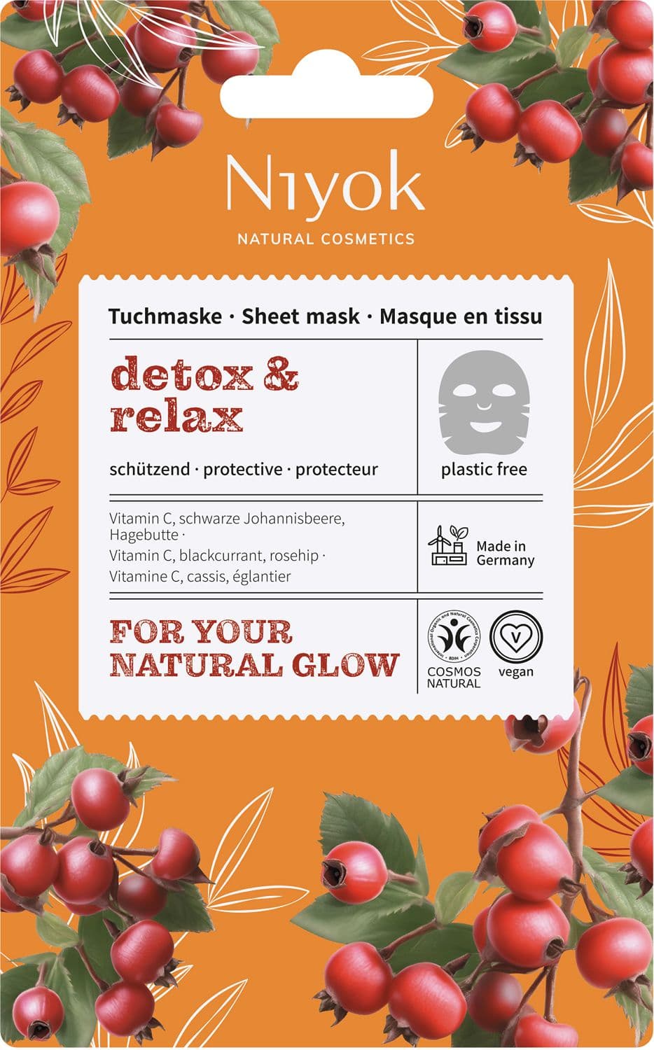 Niyok Schützende Tuchmaske Detox & Relax