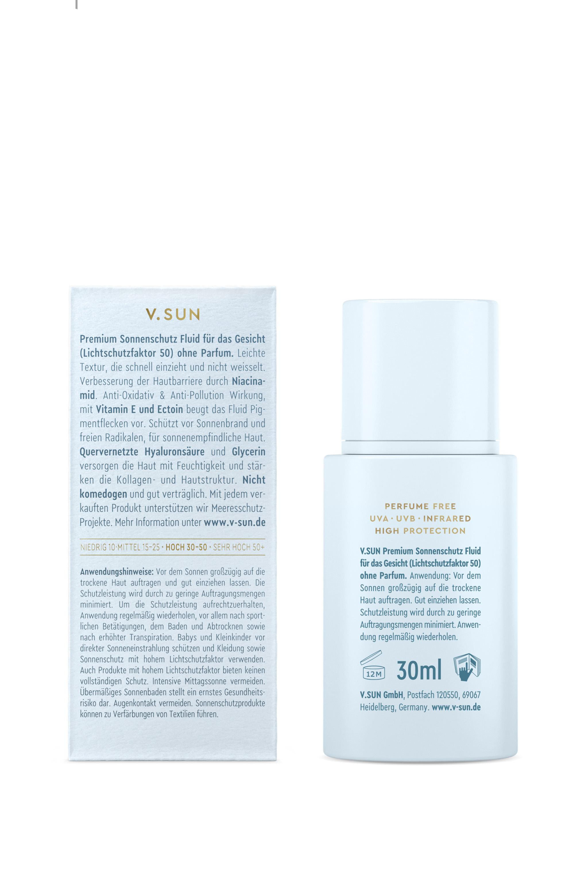 Produktbild V.SUN Gesichts-Sonnenschutz Fluid Parfümfrei SPF 50 2 von 3