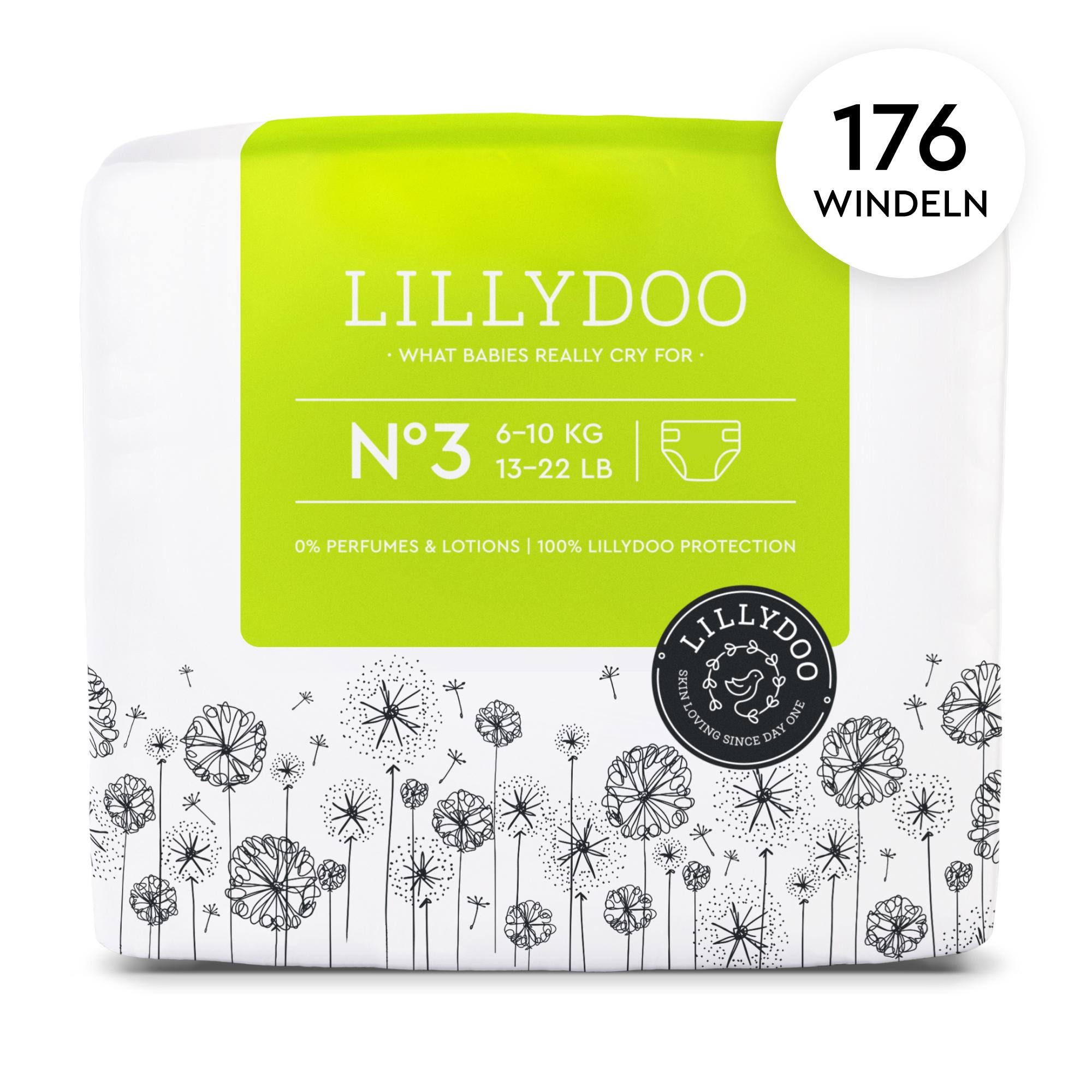 Produktbild LILLYDOO hautfreundliche Windeln Gr. 3 (6-10 kg), Monatsbox 176 Stück 2 von 9