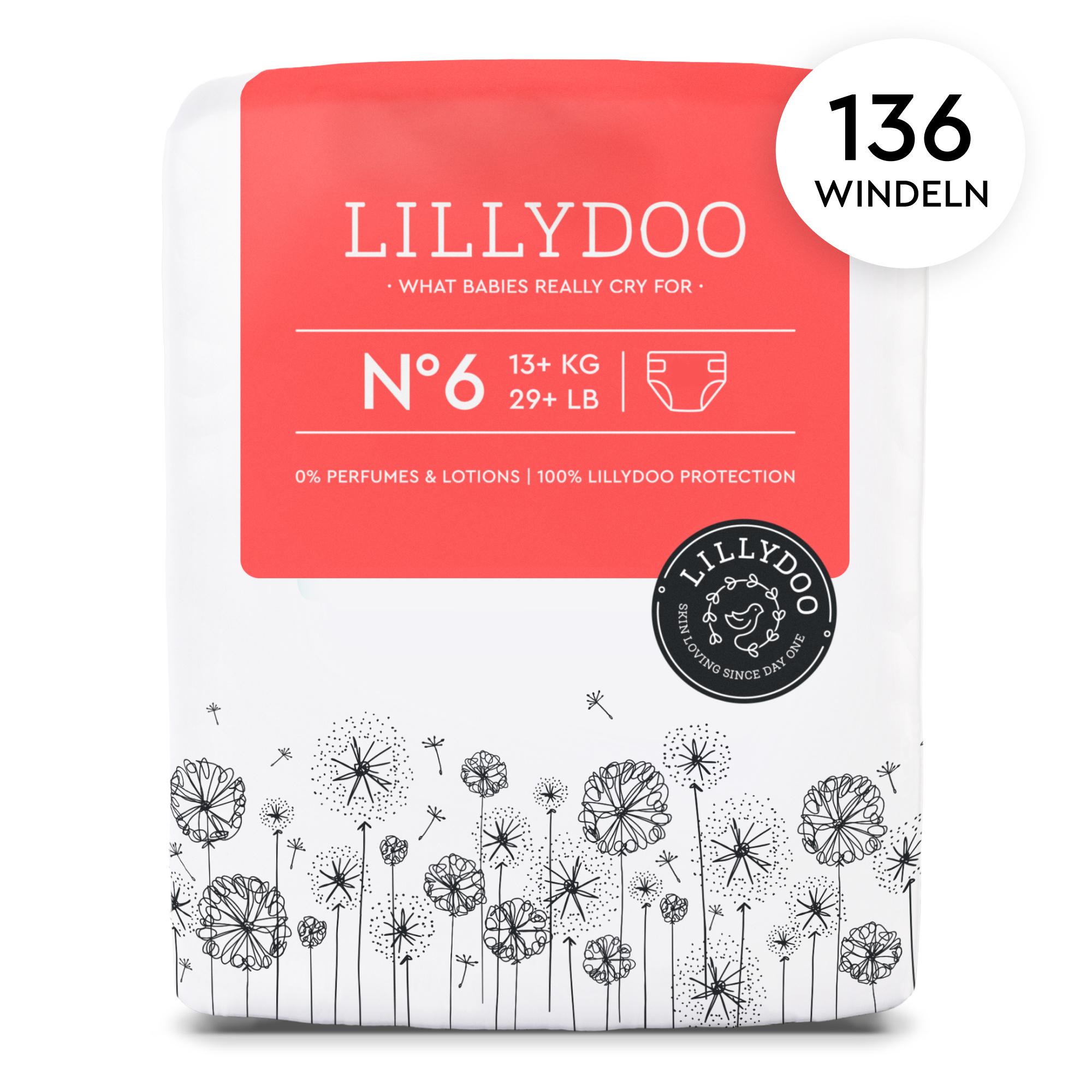 Produktbild LILLYDOO hautfreundliche Windeln Gr. 6 (13+ kg), Monatsbox 136 Stück 2 von 9