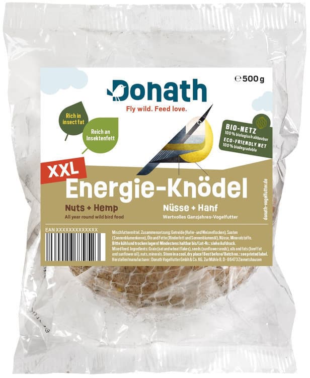 Donath Vogelfutter Energie-Knödel XXL Nüsse & Hanf im Netz