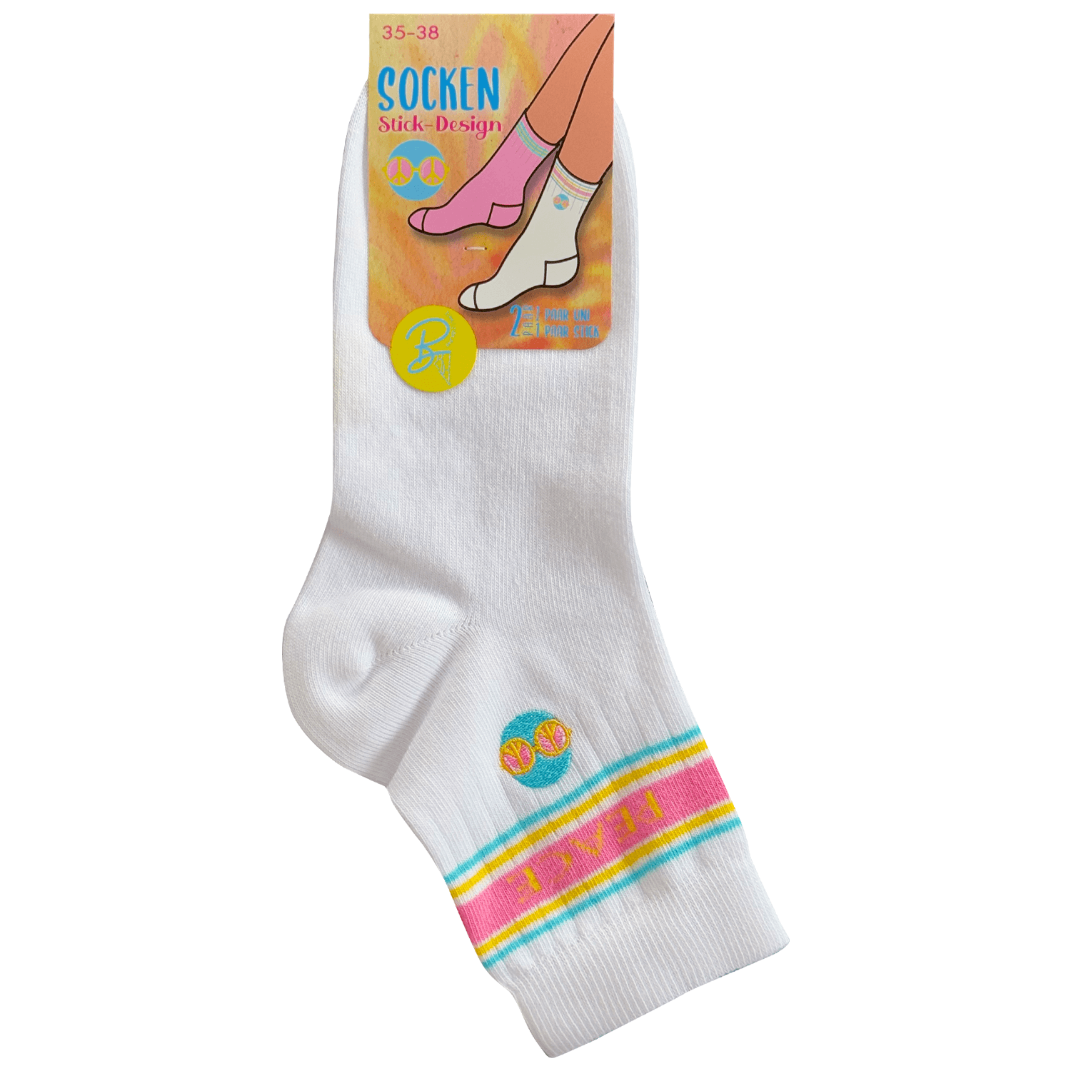 Damen Kurzsocken Peace 2er Pack