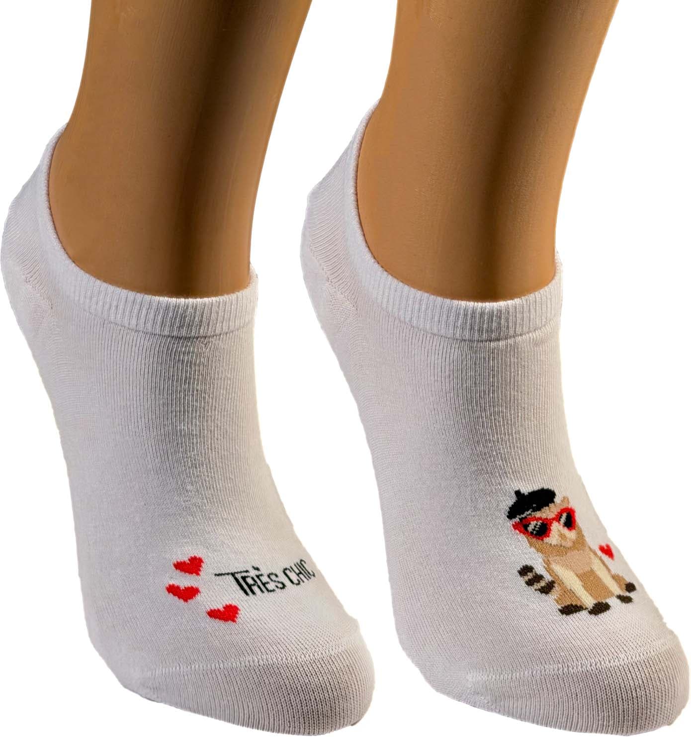 Damen Füßlinge mit ABS Mismatch Katze