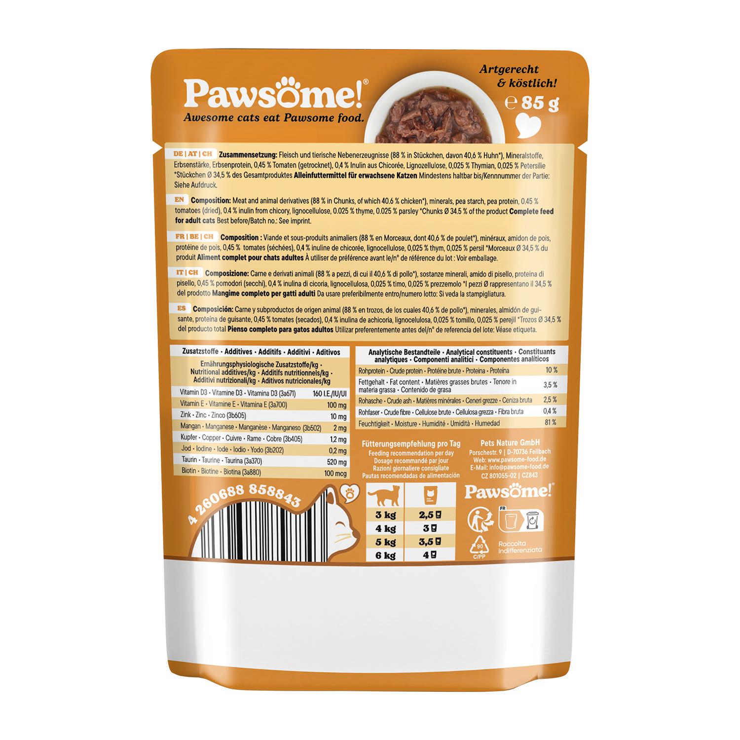 Produktbild Pawsome! Katzennassfutter Adult Huhn 2 von 5