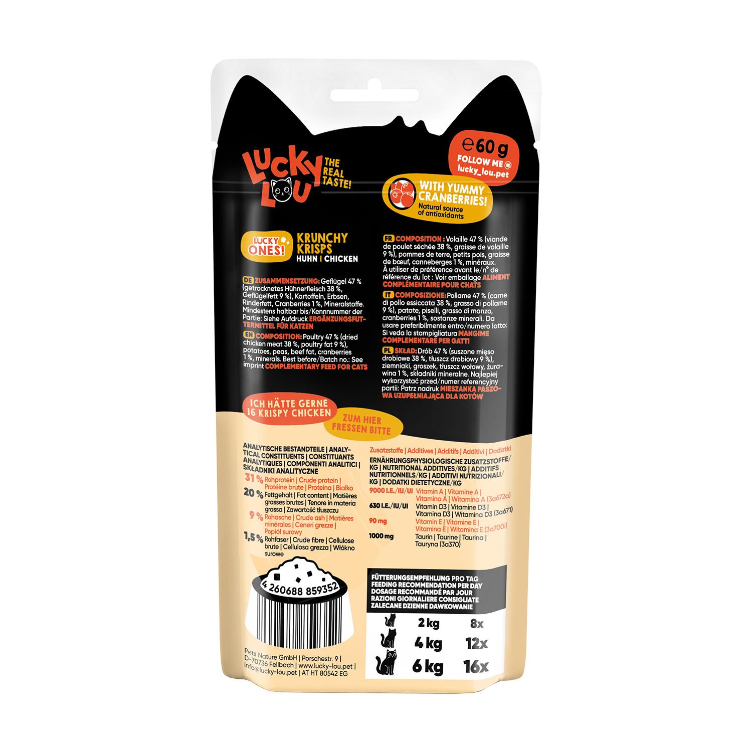 Produktbild Lucky Lou Katzensnack Lucky Ones Krunchy Krisps Huhn 2 von 6