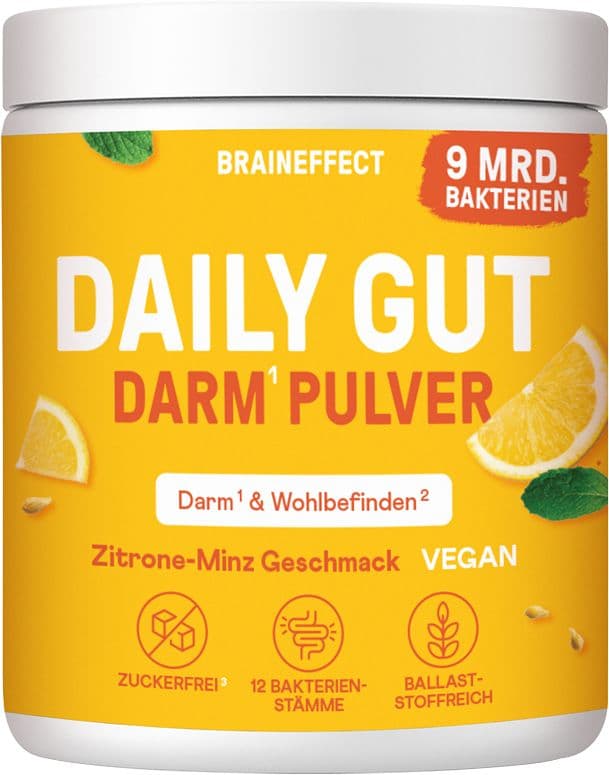 BRAINEFFECT Daily Gut Darm Pulver Zitrone-Minze