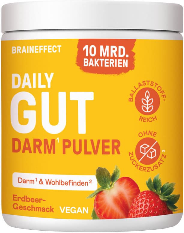 BRAINEFFECT Daily Gut Darm Pulver Erdbeere
