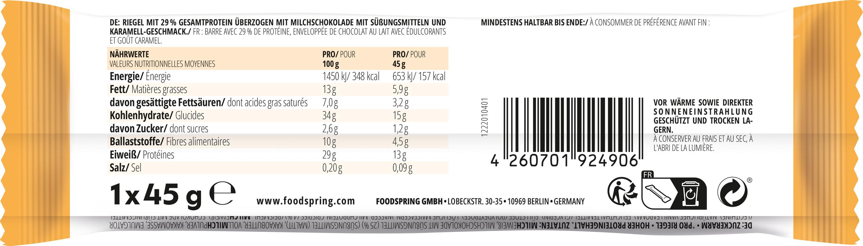 Produktbild Foodspring Protein Bar Extra Chocolate Soft Caramel 2 von 2