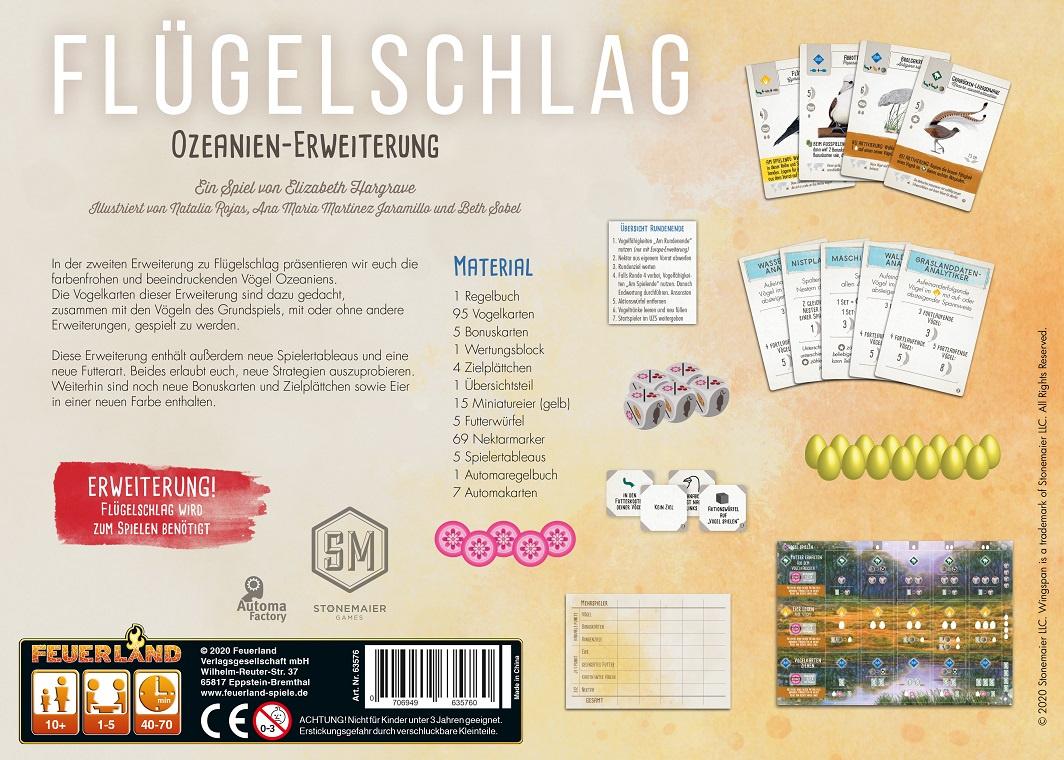Produktbild Feuerland Spiele - Flügelschlag: Ozeanien-Erweiterung [Erweiterung] FEU63576 Kennerspiel 2 von 2