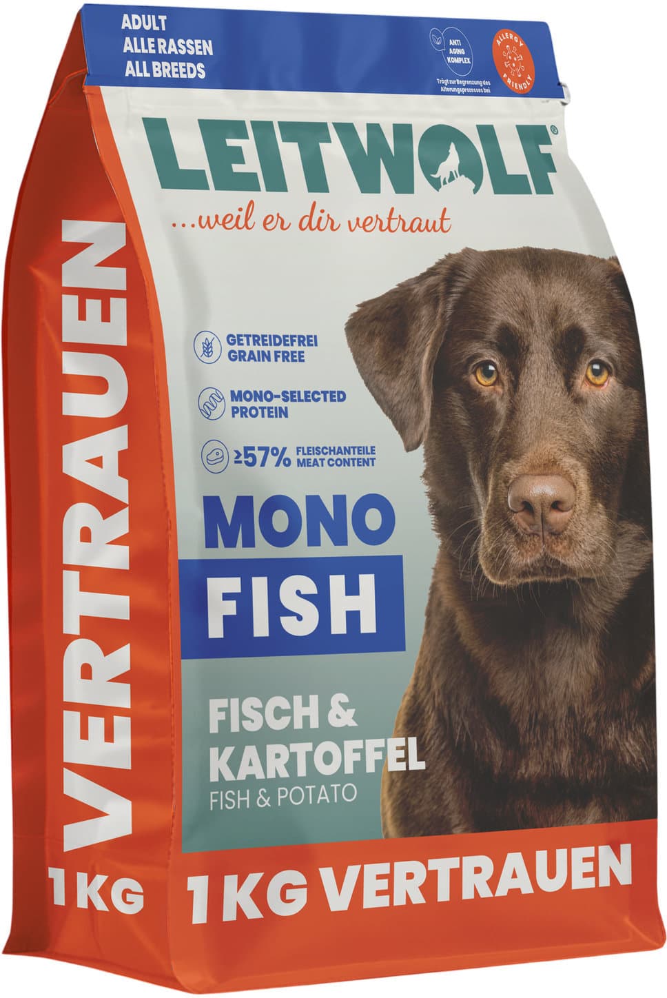 LEITWOLF Hundetrockenfutter Mono Fisch & Kartoffel