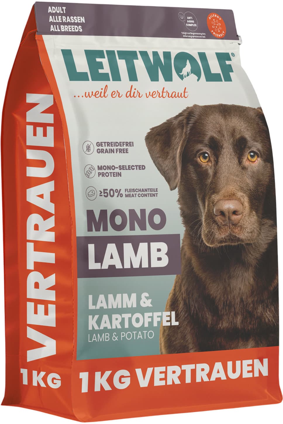 LEITWOLF Hundetrockenfutter Mono Lamm & Kartoffel