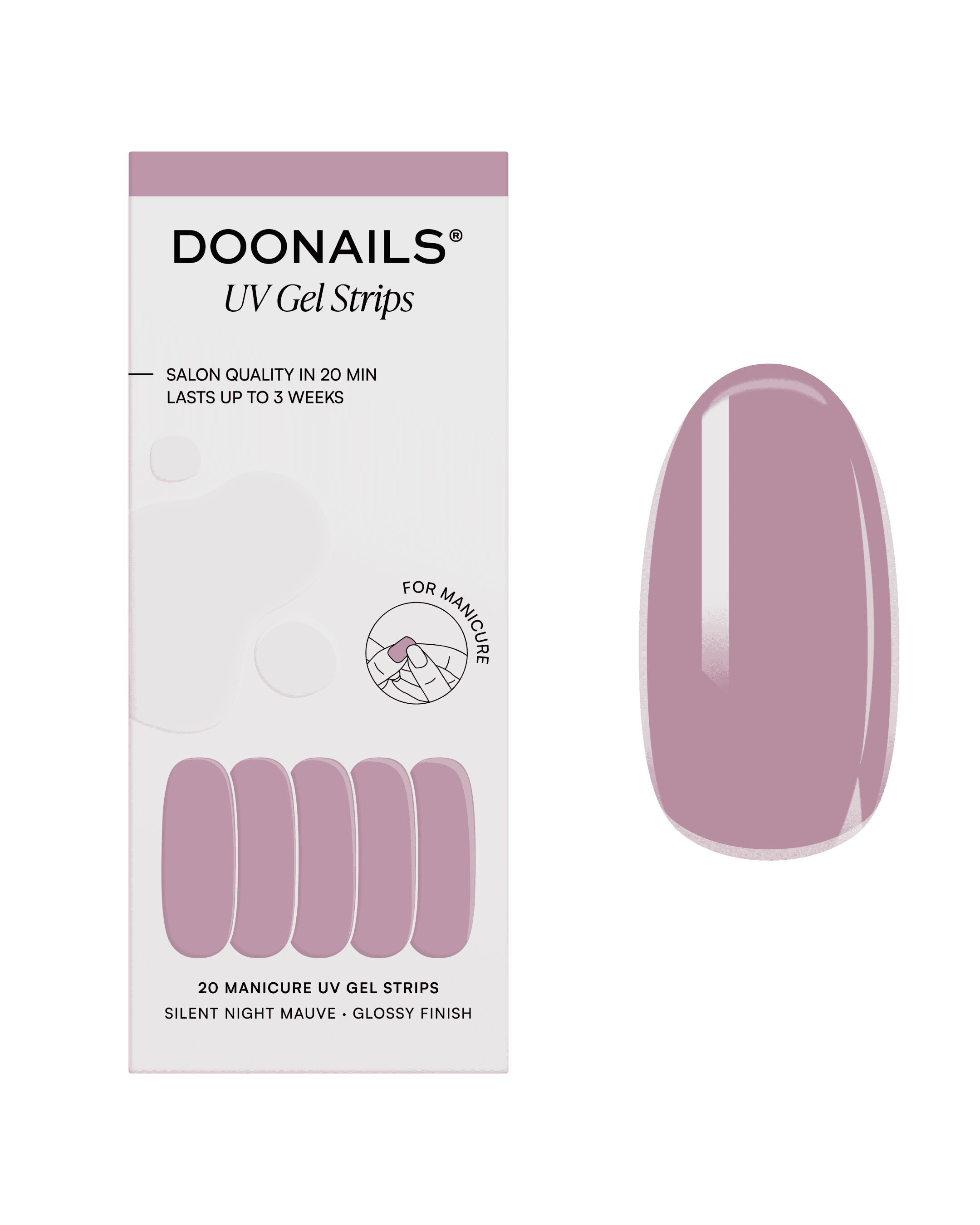 DOONAILS UV Gel Strips Silent Night Mauve