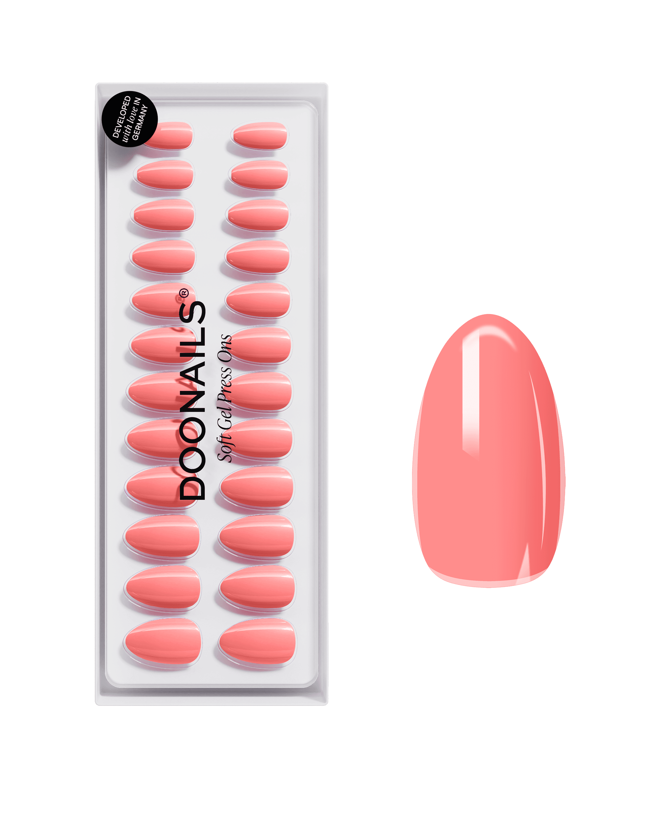 DOONAILS Soft Gel Press Ons Short Almond Peach Please