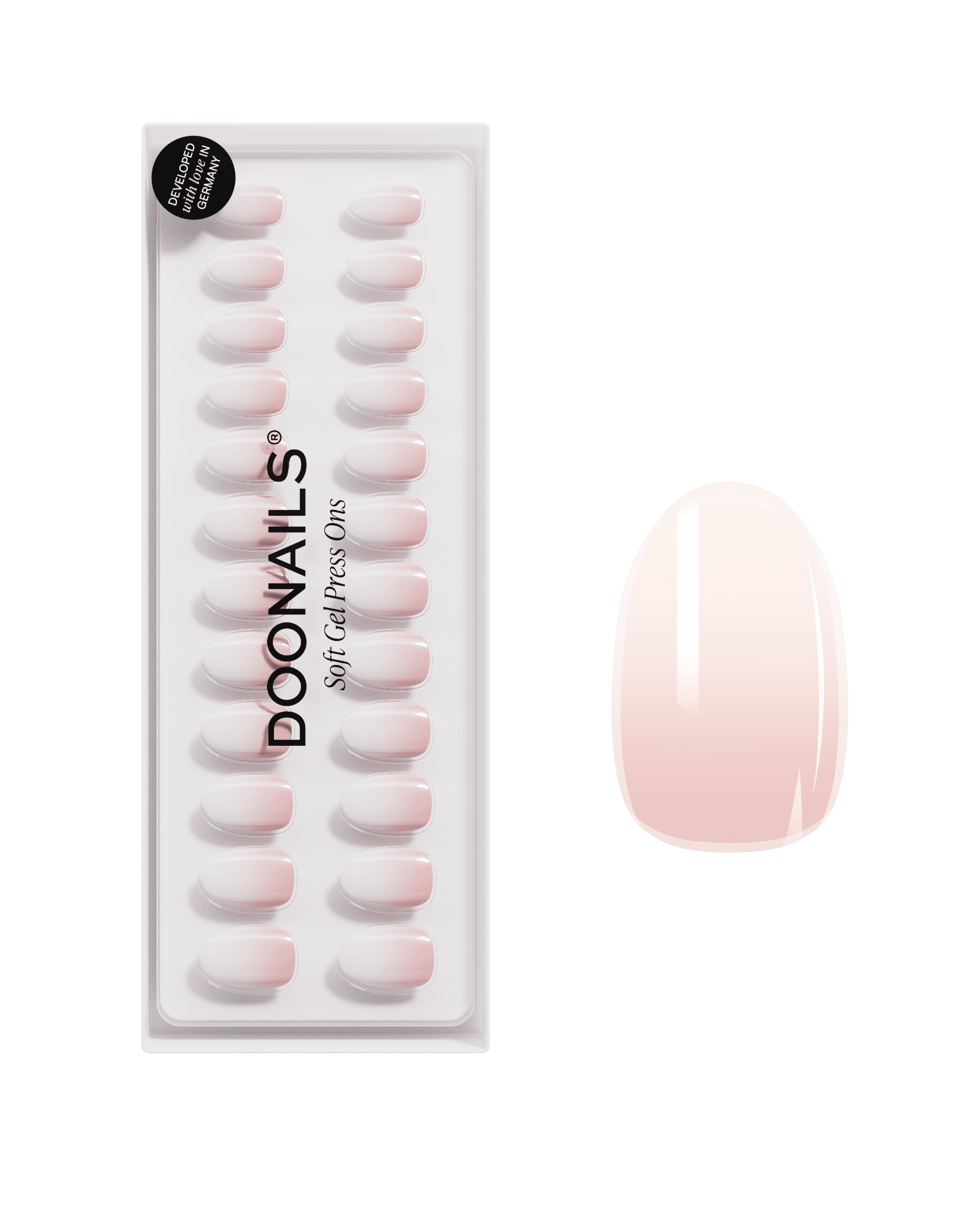 DOONAILS Soft Gel Press Ons Short Round Babyboomer