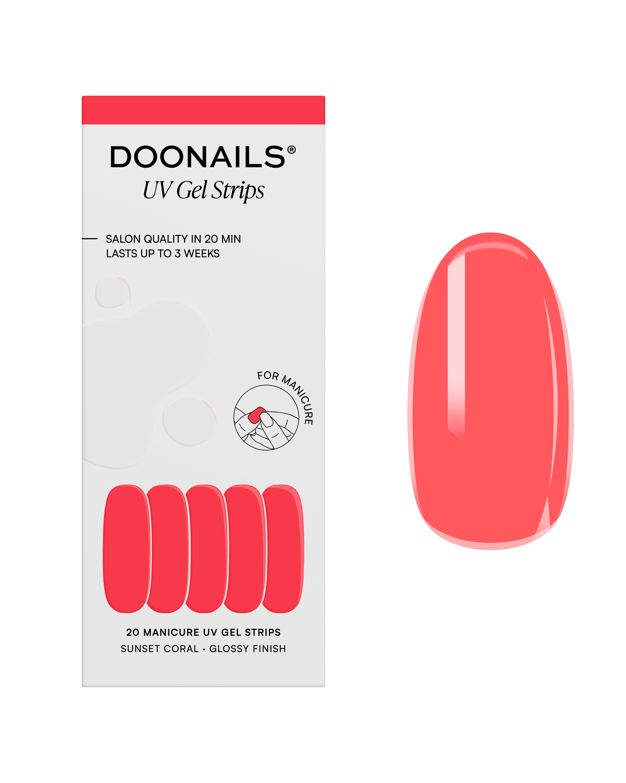 DOONAILS UV Gel Strips Sunset Coral