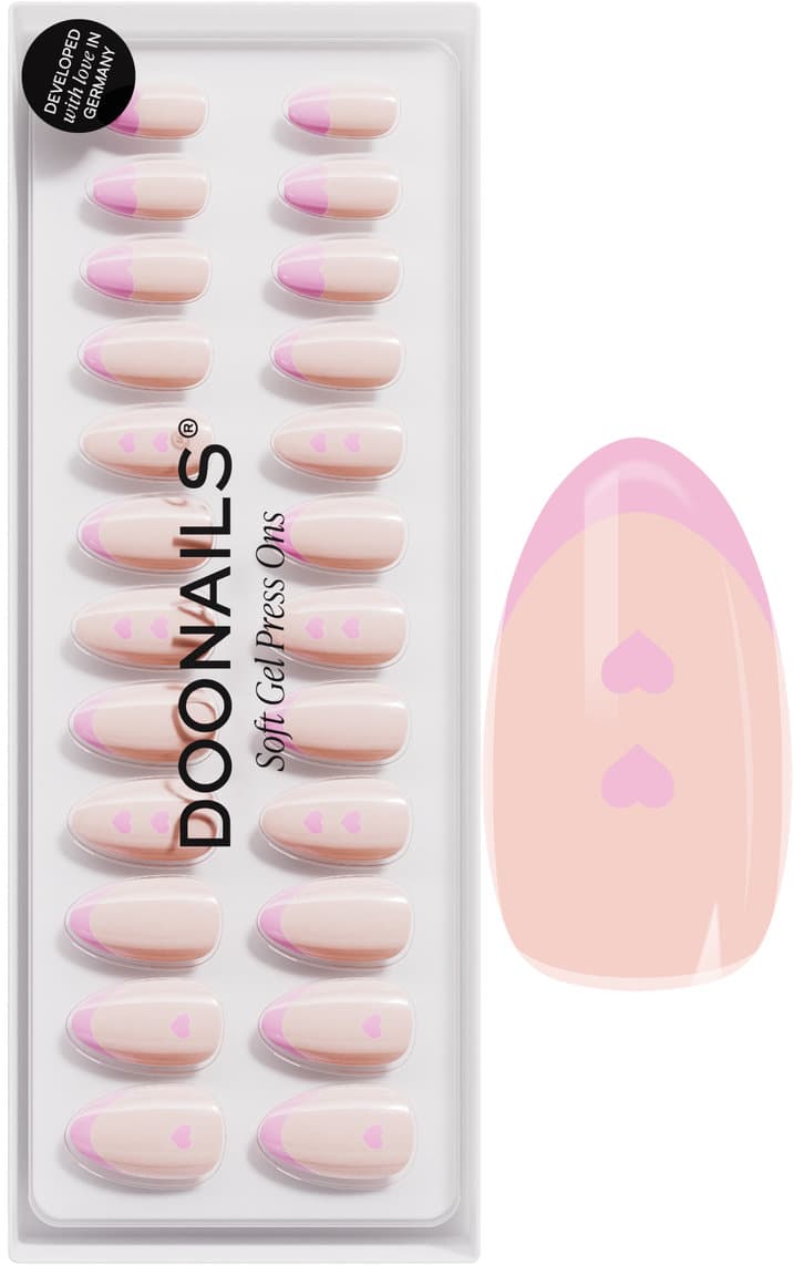 DOONAILS Soft Gel Press Ons Flirty French Short Almond