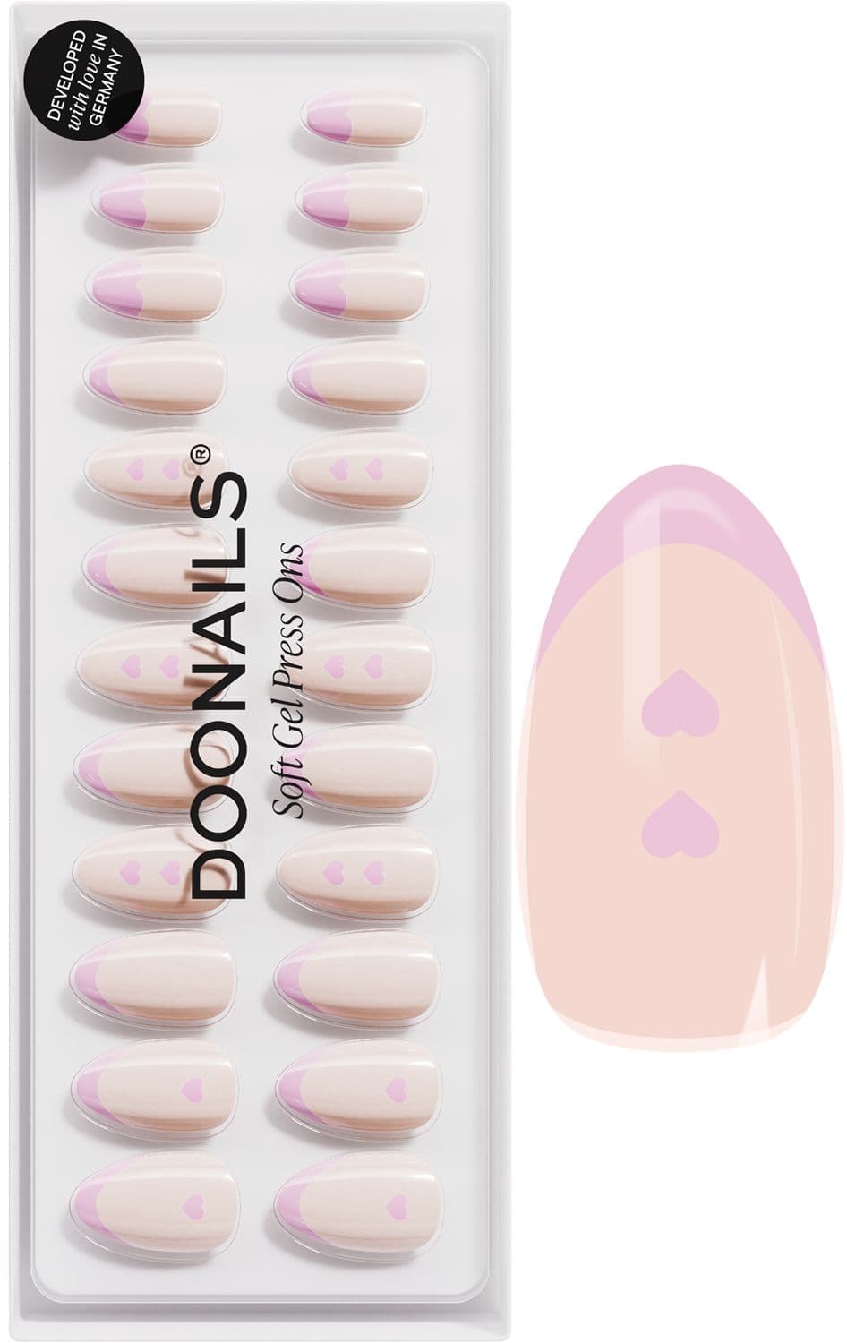 DOONAILS Soft Gel Press Ons Flirty French Short Almond