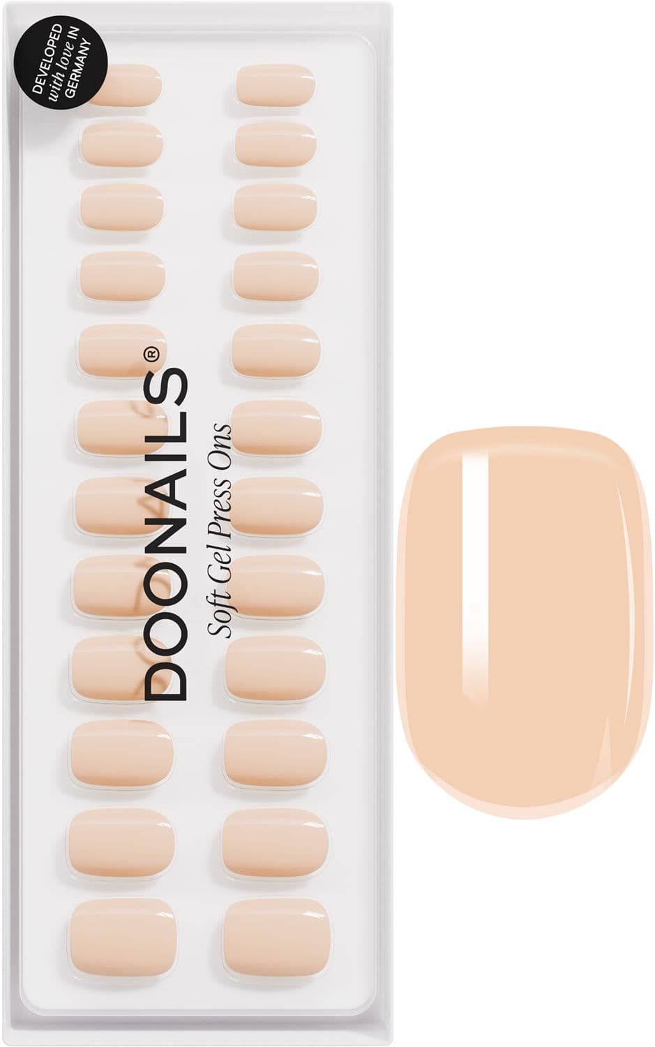 DOONAILS Soft Gel Press Ons Apricot Short Square