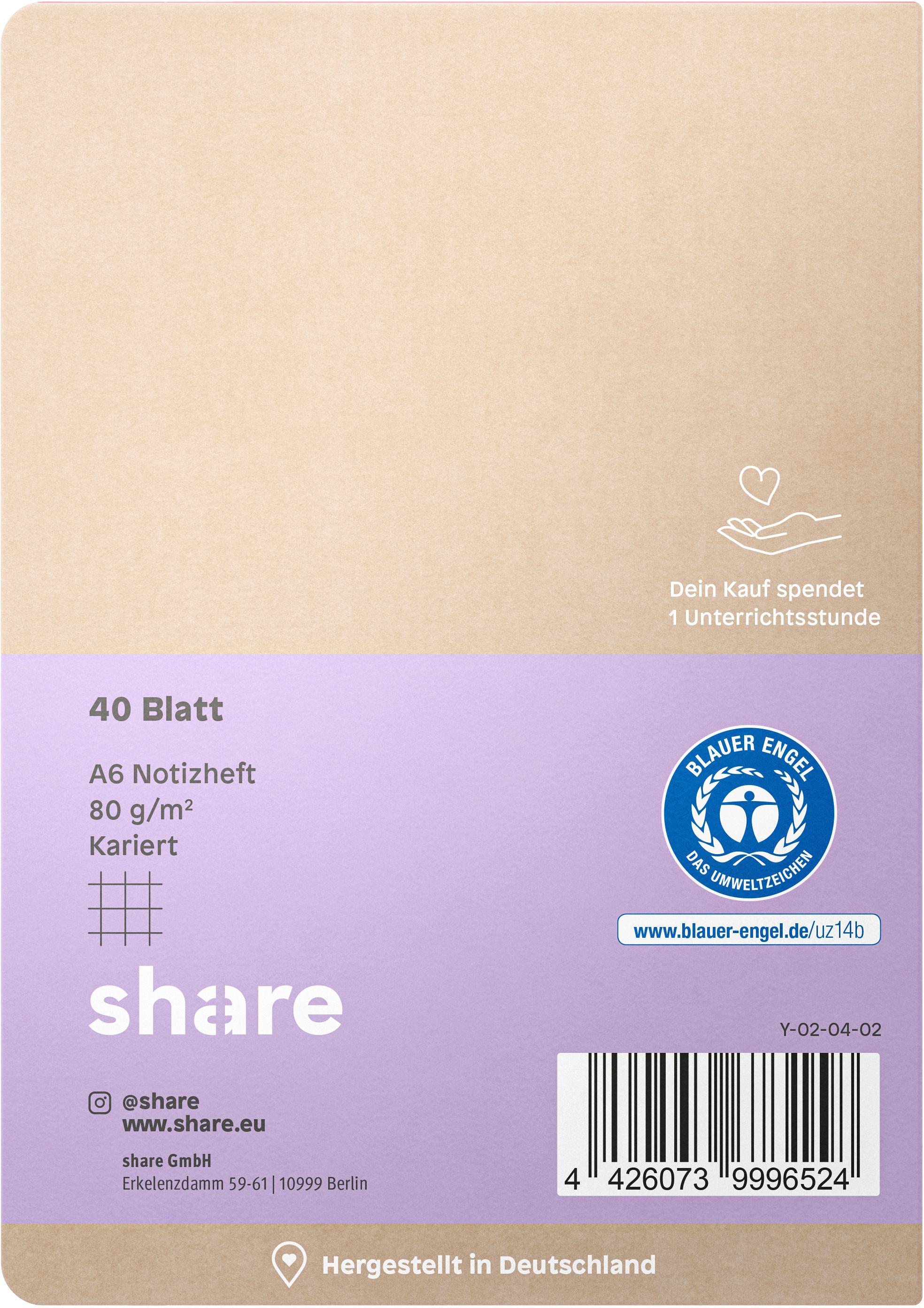 Produktbild SHARE Notizheft kariert A6 2 von 4