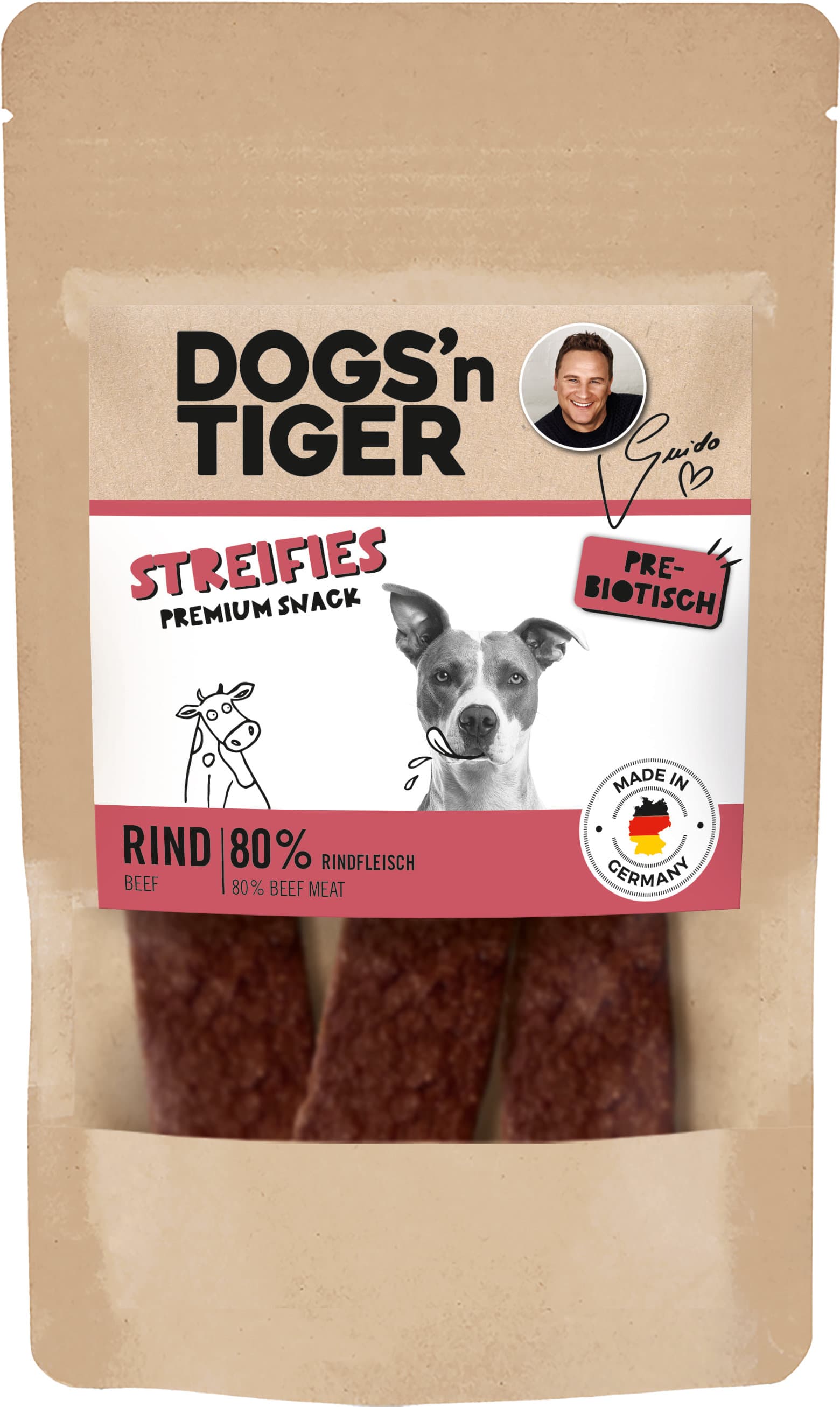 Dogs'n Tiger Hundesnack Streifies Rind
