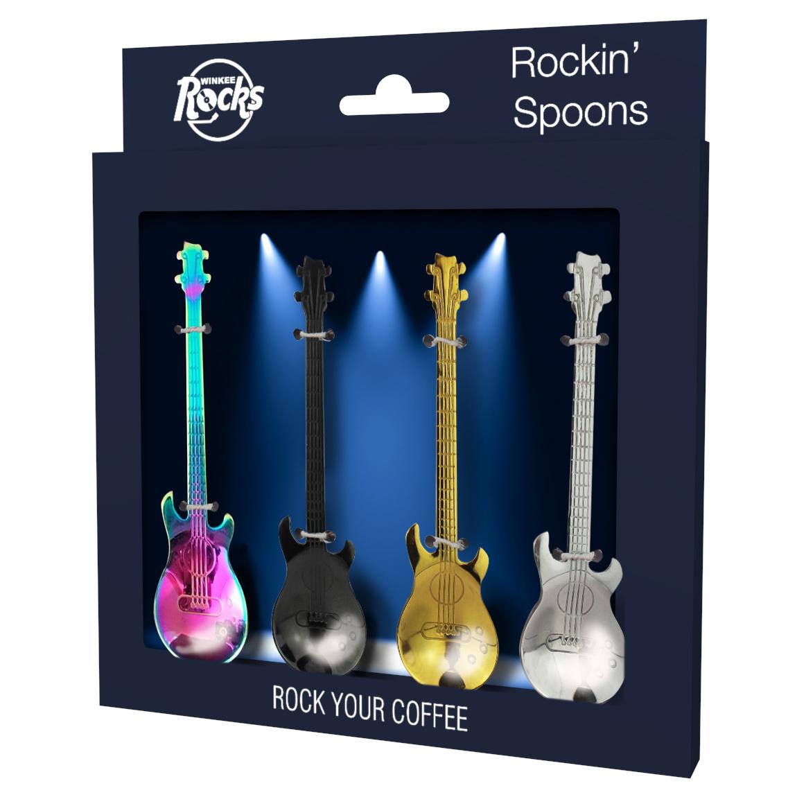 Winkee Kaffeelöffel Set Gitarren Rockin'Spoons 4-tlg.
