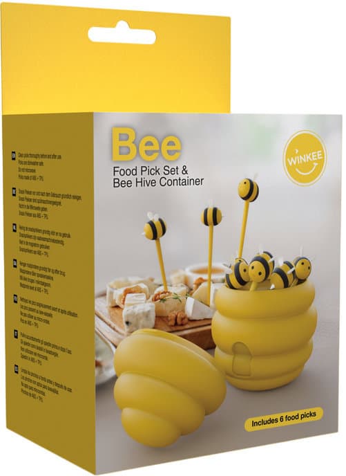 Winkee Foodpicks mit Aufbewahrungsbehälter Bienen