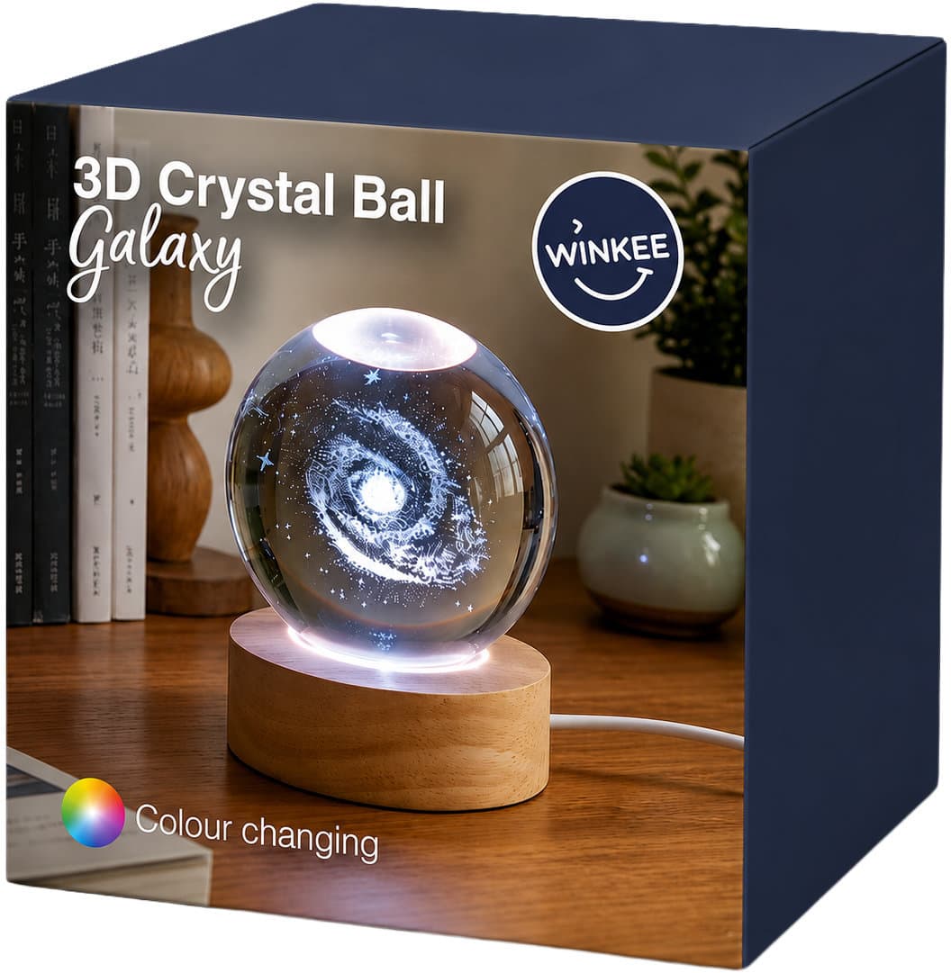 Winkee 3D Kristallkugel Galaxie