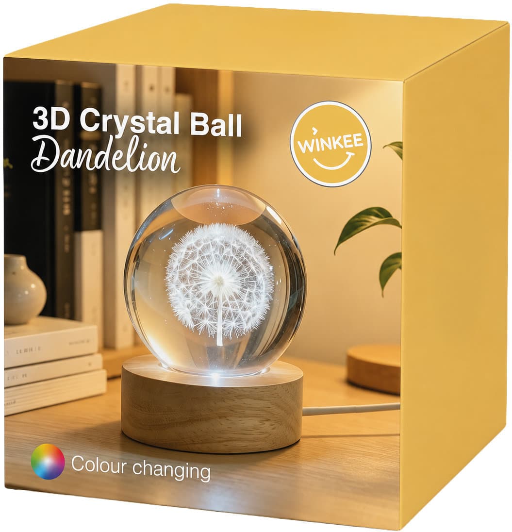 Winkee 3D Kristallkugel Pusteblume
