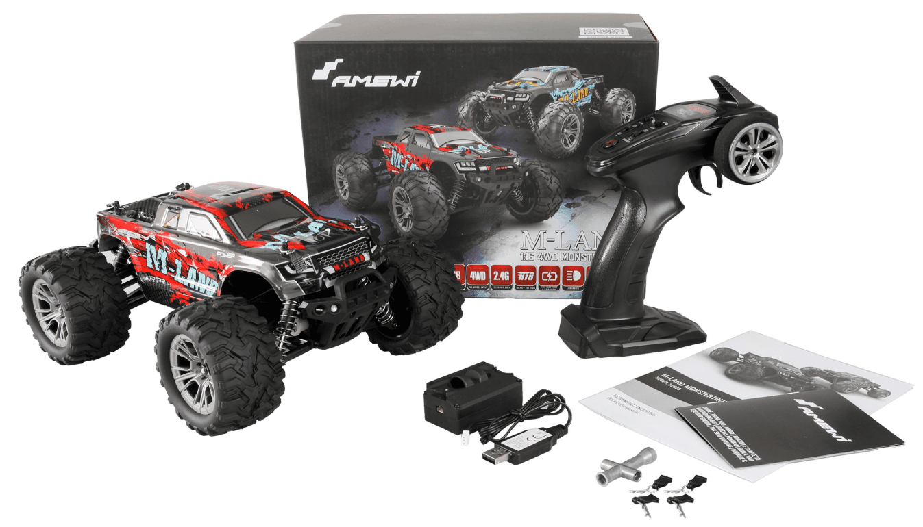 Produktbild Amewi M-Land Monstertruck 48km/h 4WD 1:16 RTR rot 6 von 6