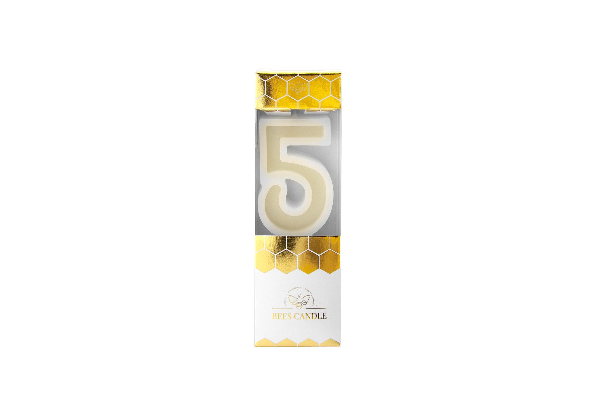 Wondercandle® Bienenwachskerze Nummer 5