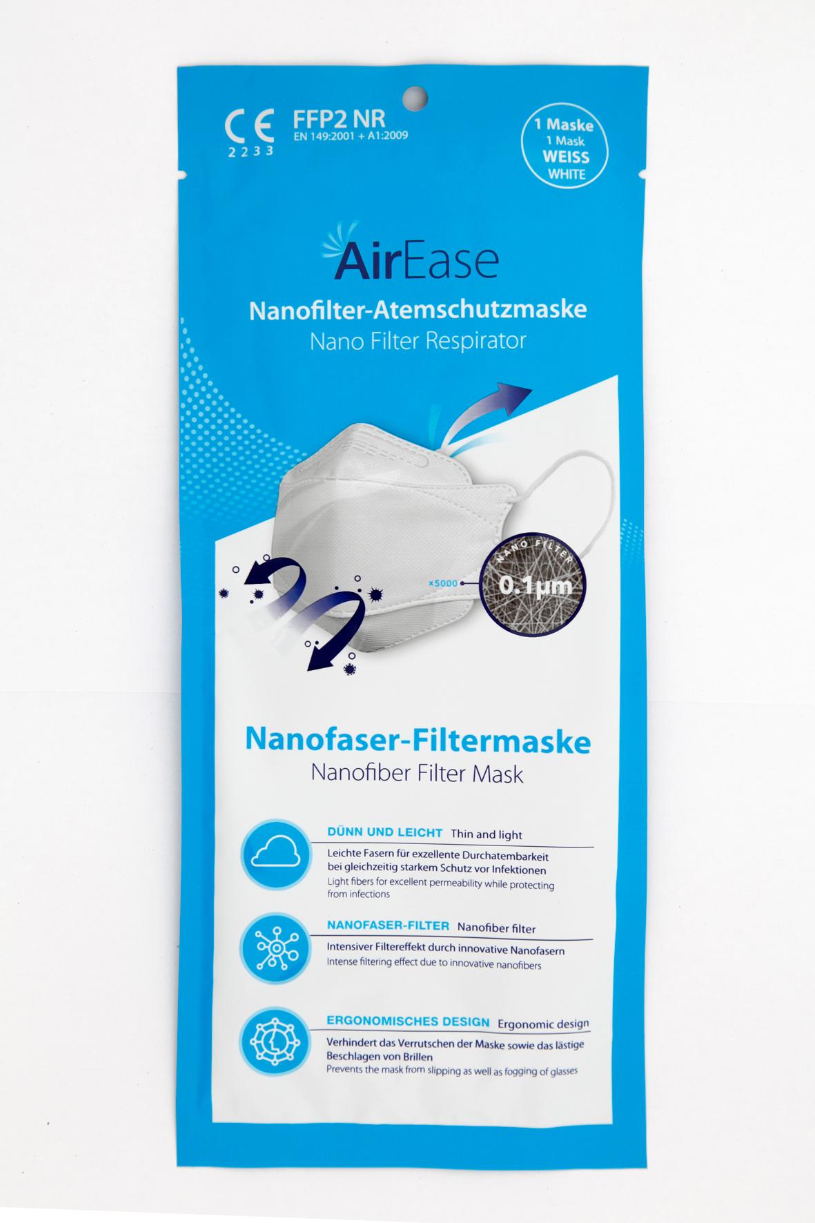 AirEase Nanofilter-Maske FFP2 NR