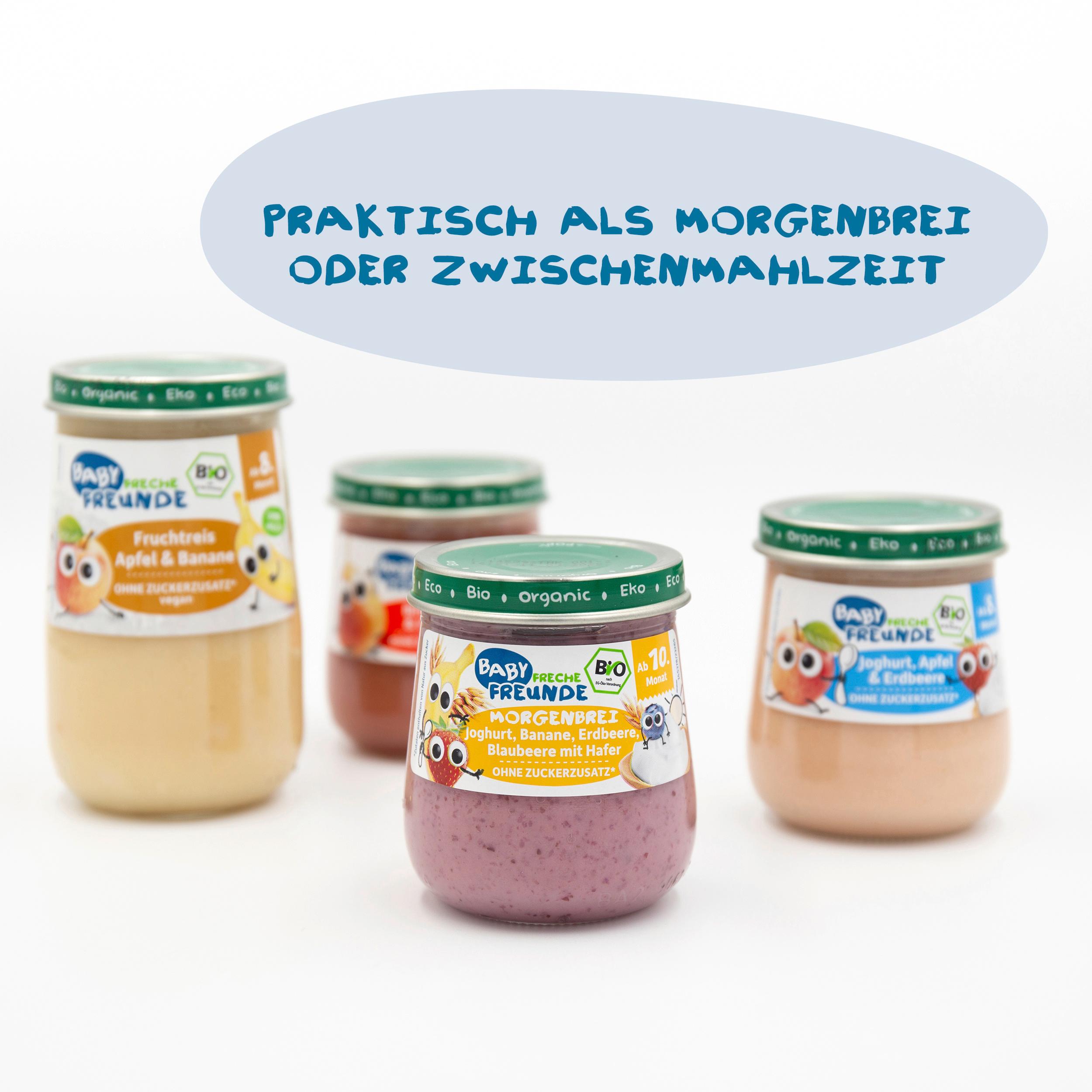 Produktbild Freche Freunde Baby Bio Morgenbrei Joghurt, Banane, Erdbeere, Blaubeere mit Hafer 6 von 10