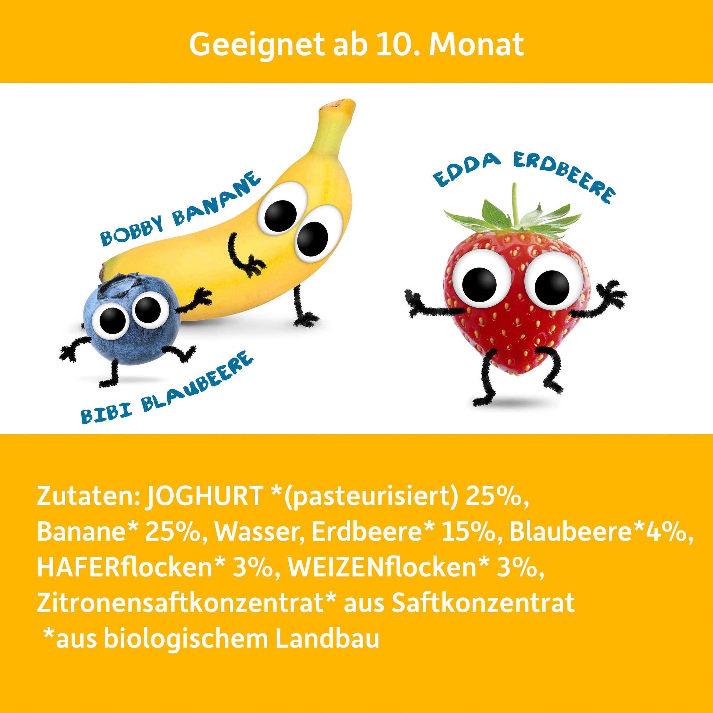 Produktbild Freche Freunde Baby Bio Morgenbrei Joghurt, Banane, Erdbeere, Blaubeere mit Hafer 7 von 10